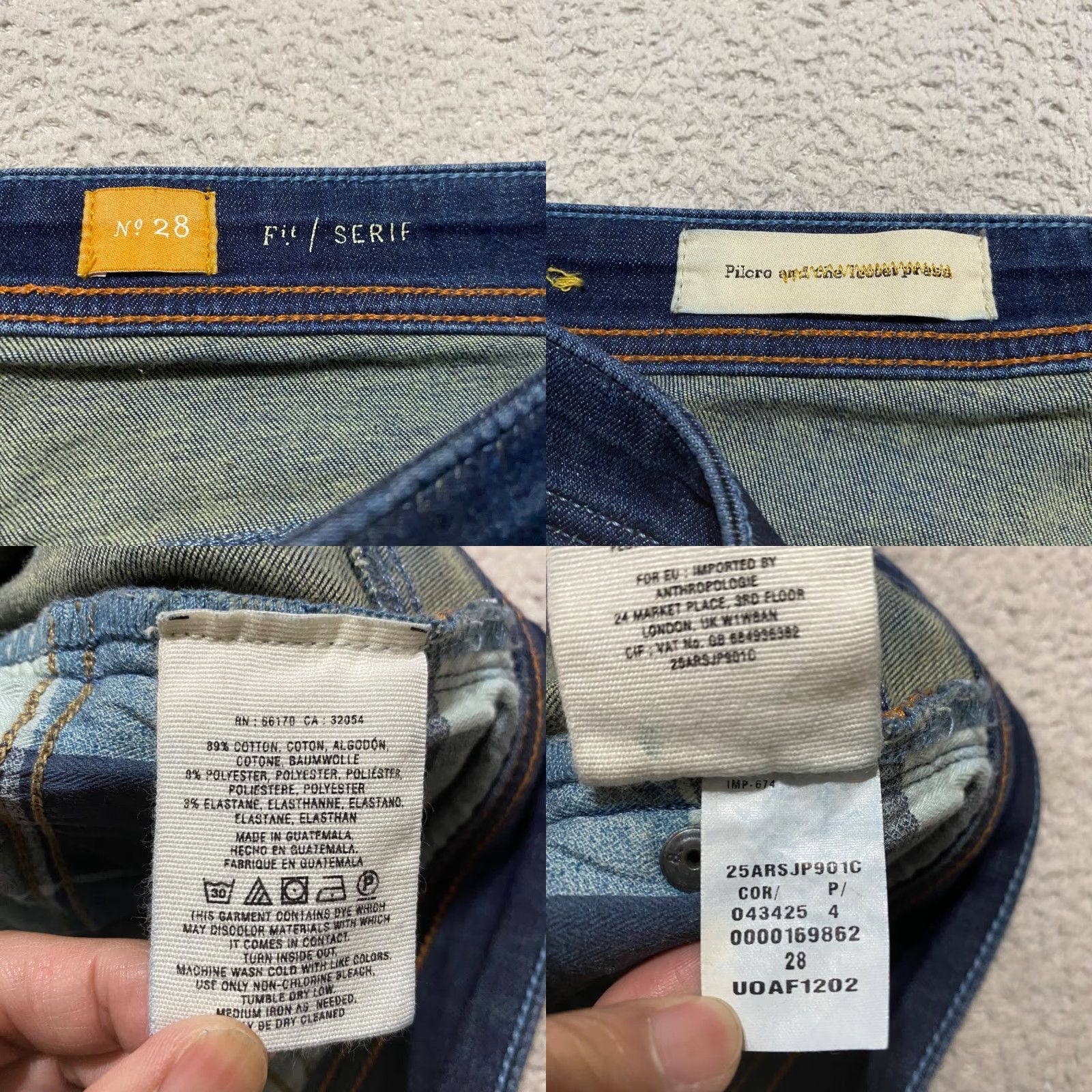 Anthropologie Anthropologie Pilcro Jeans Womens 28 Denim Dark Wash Skinny Low Rise 5-Pocket Stretch Regular Size Blue Button Zip Color Denim Size 28" / US 6 / IT 42 - 8 Thumbnail
