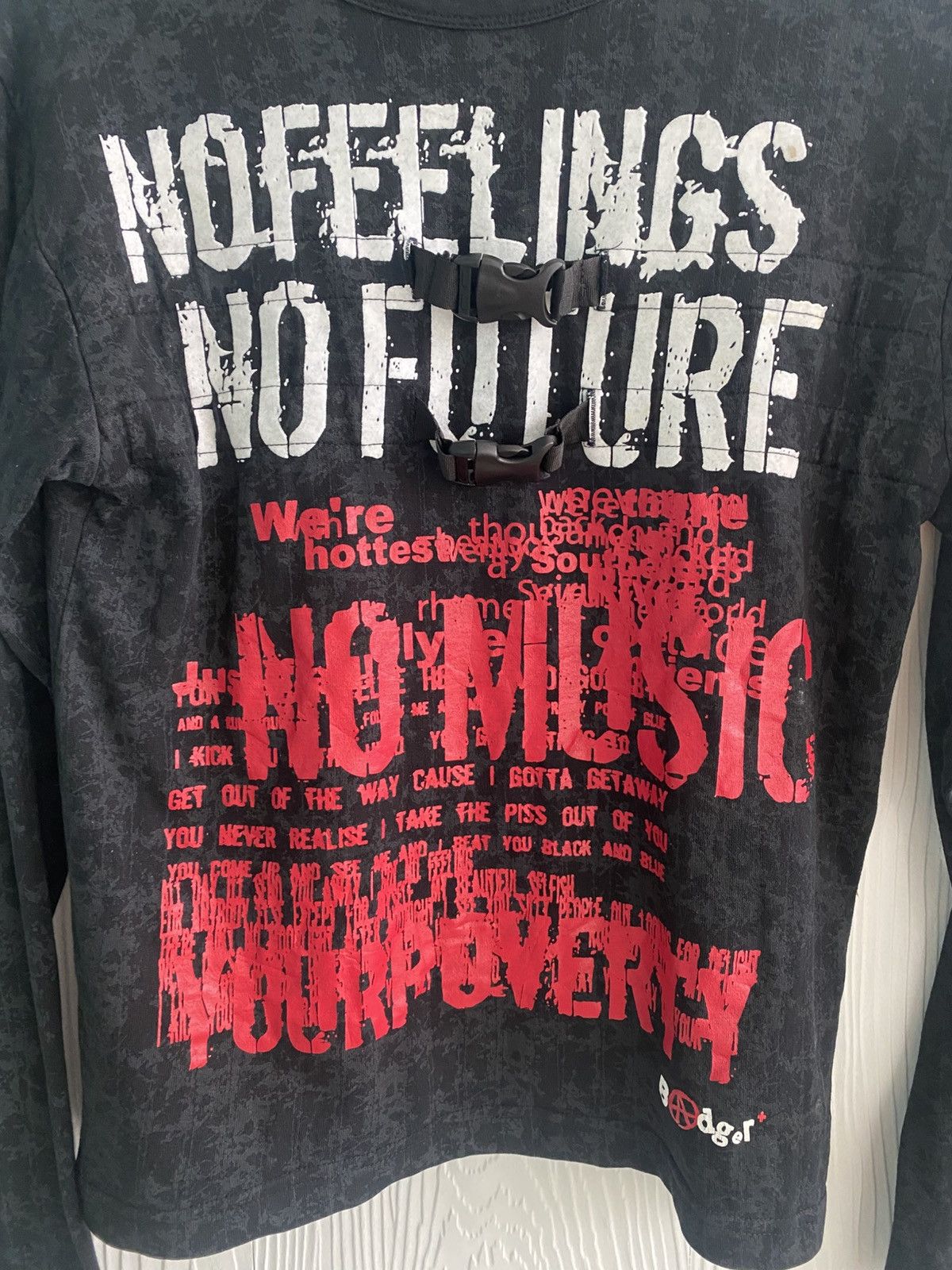 Seditionaries Bodger Punk Anarchy Cropped Long Sleeve T-shirt Size M / US 6-8 / IT 42-44 - 3 Thumbnail
