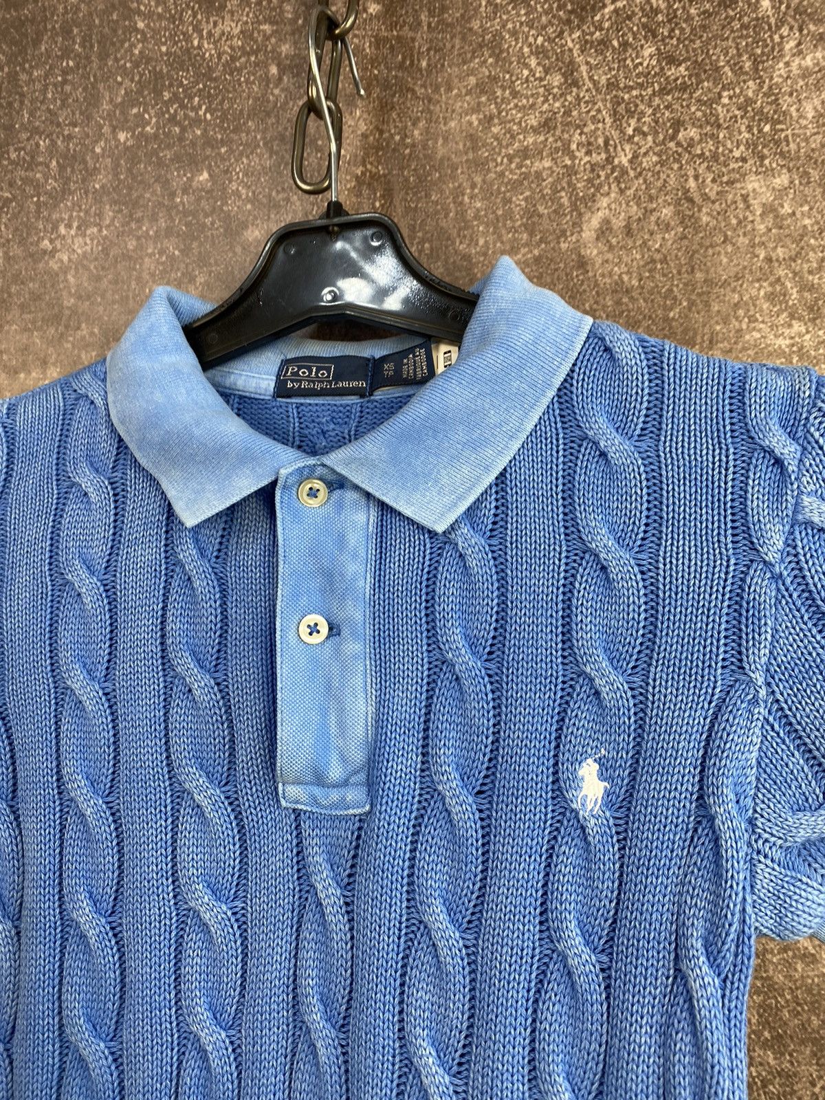 Polo Ralph Lauren Polo Ralph Lauren Cable Knit Shirt Polo Blue Sweater Size XS / US 0-2 / IT 36-38 - 3 Thumbnail