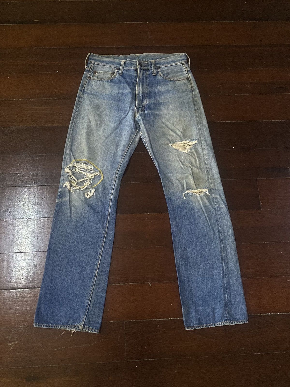 Vintage Fire 🔥 vintage 90s BIG STONE distressed denim rework Size US 32 / EU 48 - 1 Thumbnail