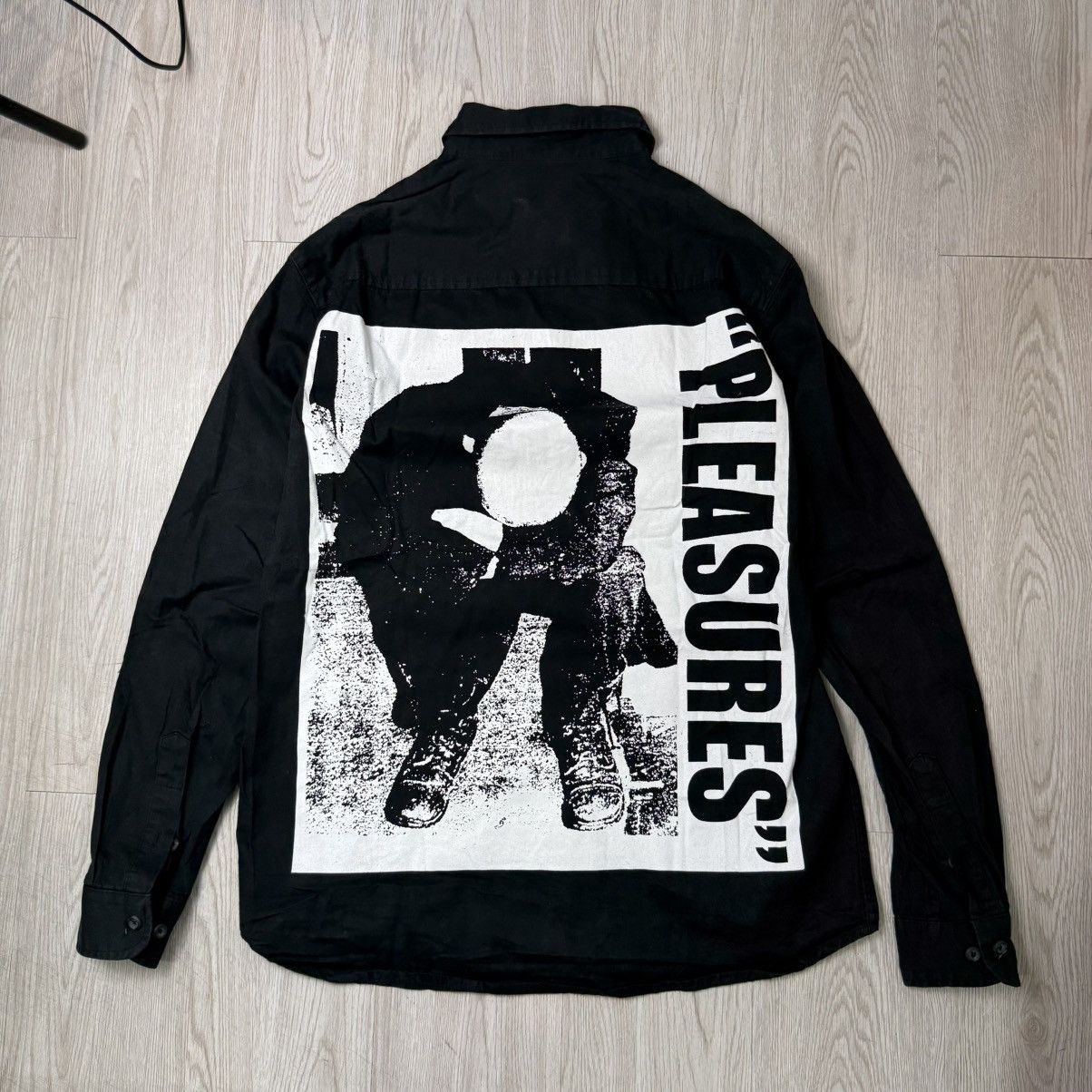 Japanese Brand PLEASURES attention minor threat back print button up shirt Size US L / EU 52-54 / 3 - 1 Thumbnail