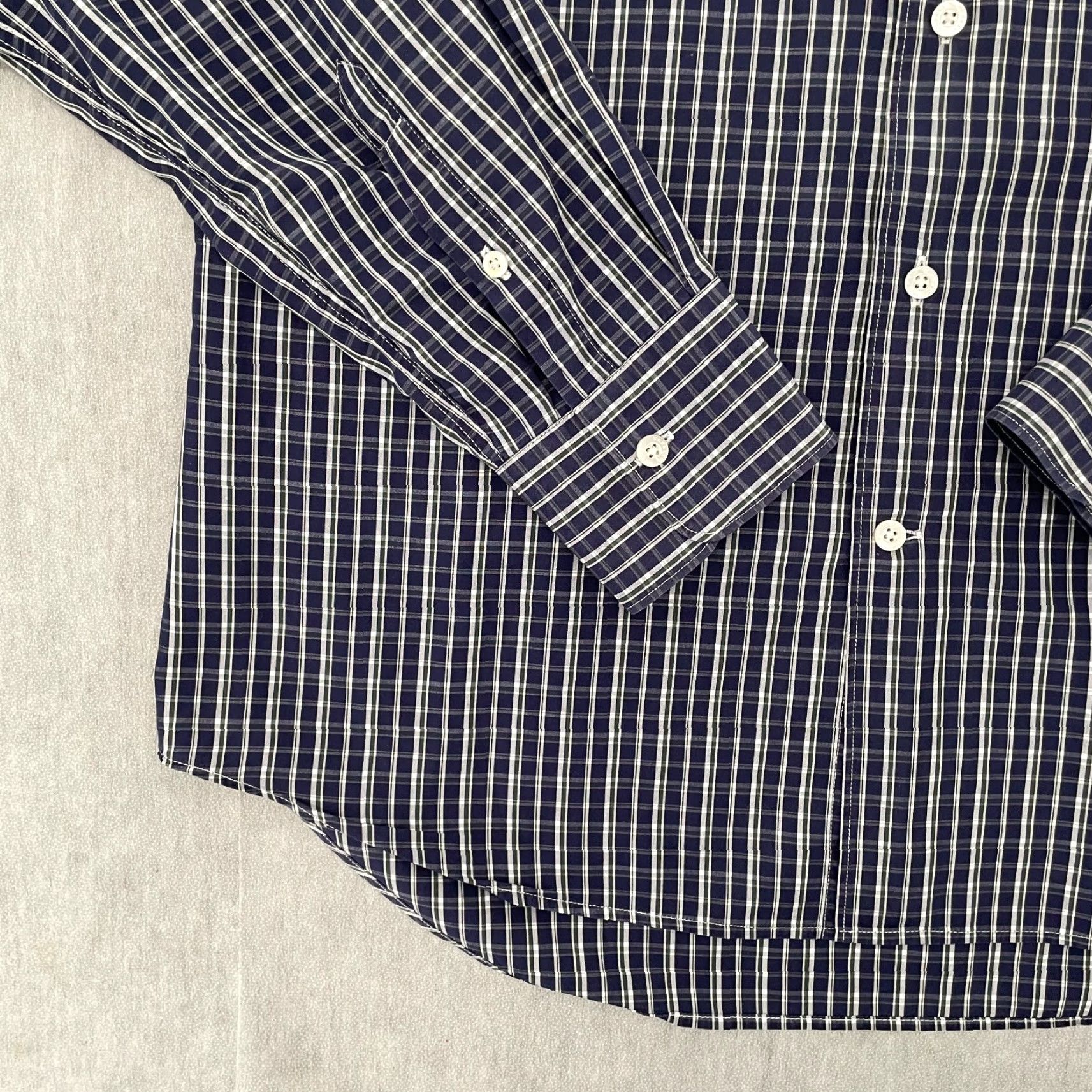 Canali VINTAGE Canali Dress Shirt Men Large Blue Plaid Long Sleeve Cotton Italy Classic 90s Size US L / EU 52-54 / 3 - 4 Thumbnail