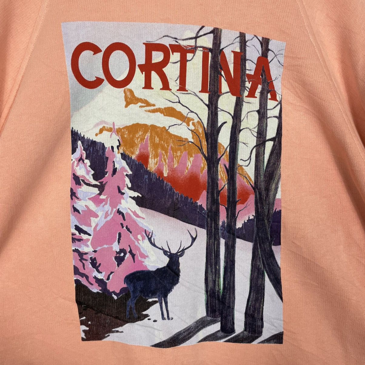 Japanese Brand Cortina Big Print Pink Crewneck Sweatshirt Size US M / EU 48-50 / 2 - 10 Thumbnail