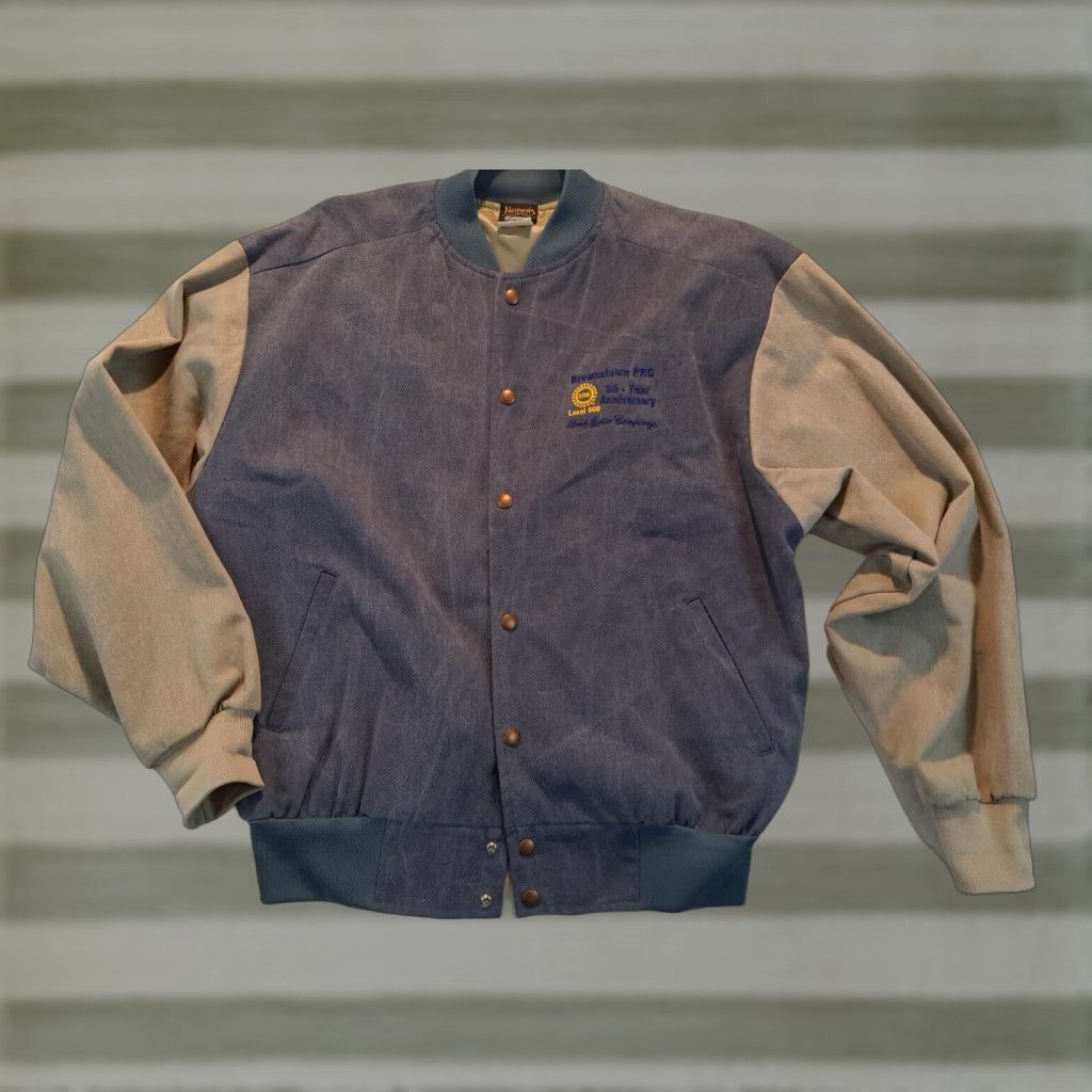 Ford Ford Motor Co. 30 YR Anniversary Full Button Bomber Jacket Men L Blue United States Union Made UAW Local 600 Nemesis USA Size US L / EU 52-54 / 3 - 1 Thumbnail