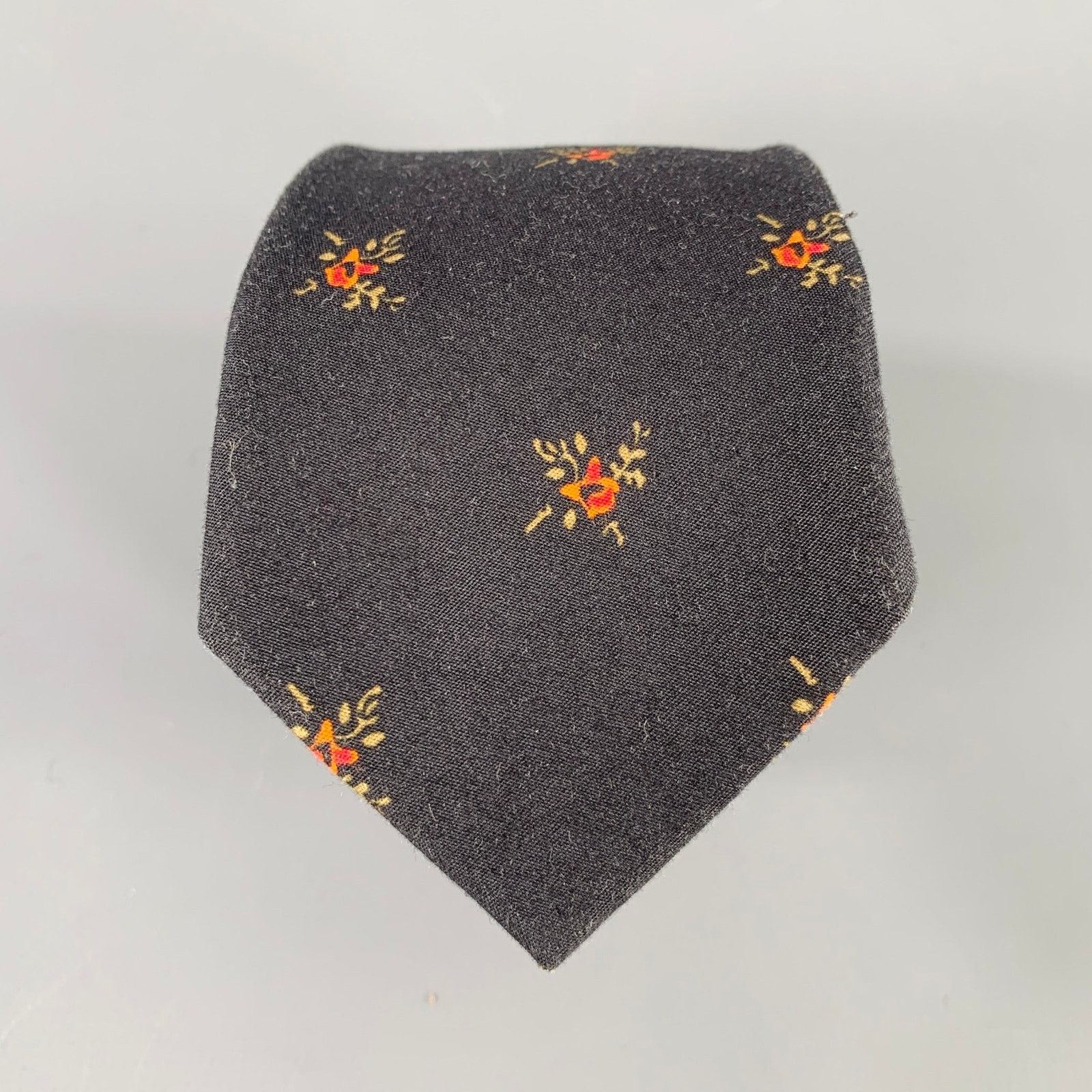 Givenchy GIVENCHY Black Red Floral Cotton Tie Size ONE SIZE - 1 Thumbnail