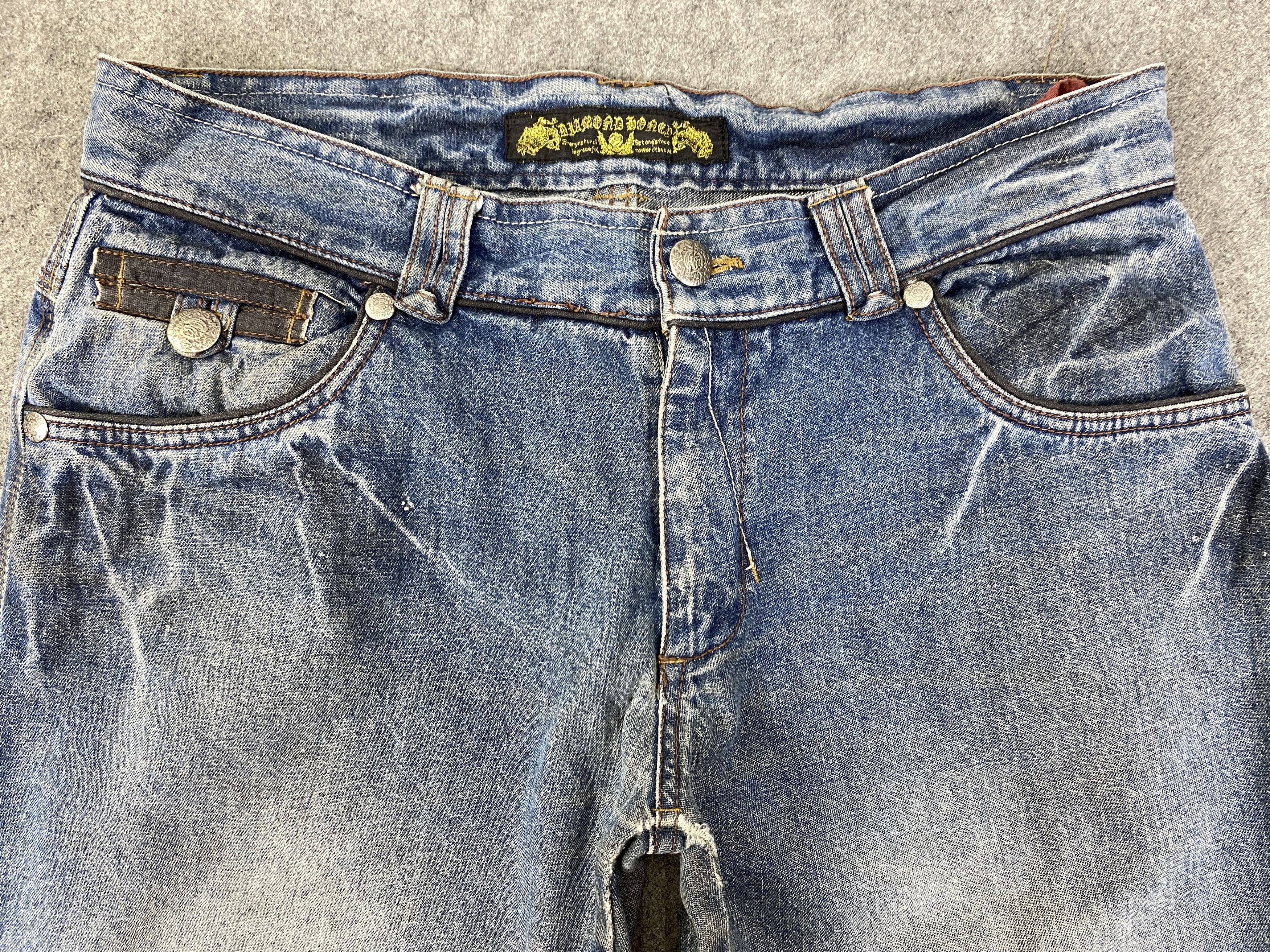 If Six Was Nine Faded Blue Vintage Flare Jeans 35x32 - JN3289 Size US 35 - 3 Thumbnail
