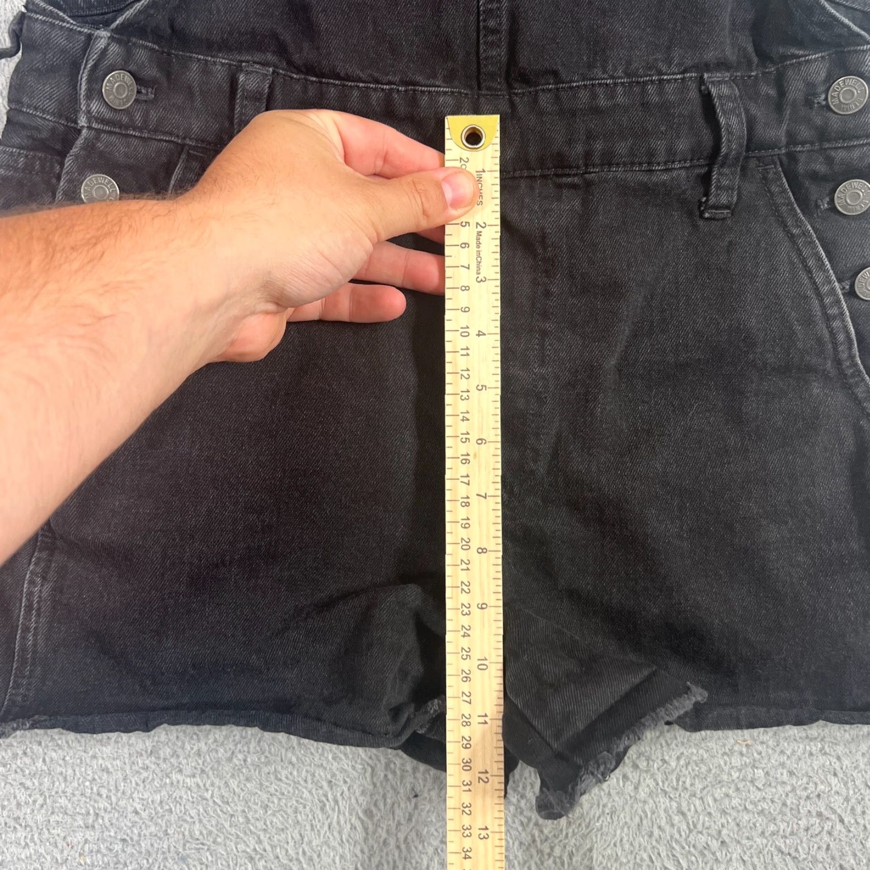 Madewell VINTAGE Madewell Women's Denim Overalls Shorts M Black 90s Adirondack Short Size 32" / US 10 / IT 46 - 4 Thumbnail