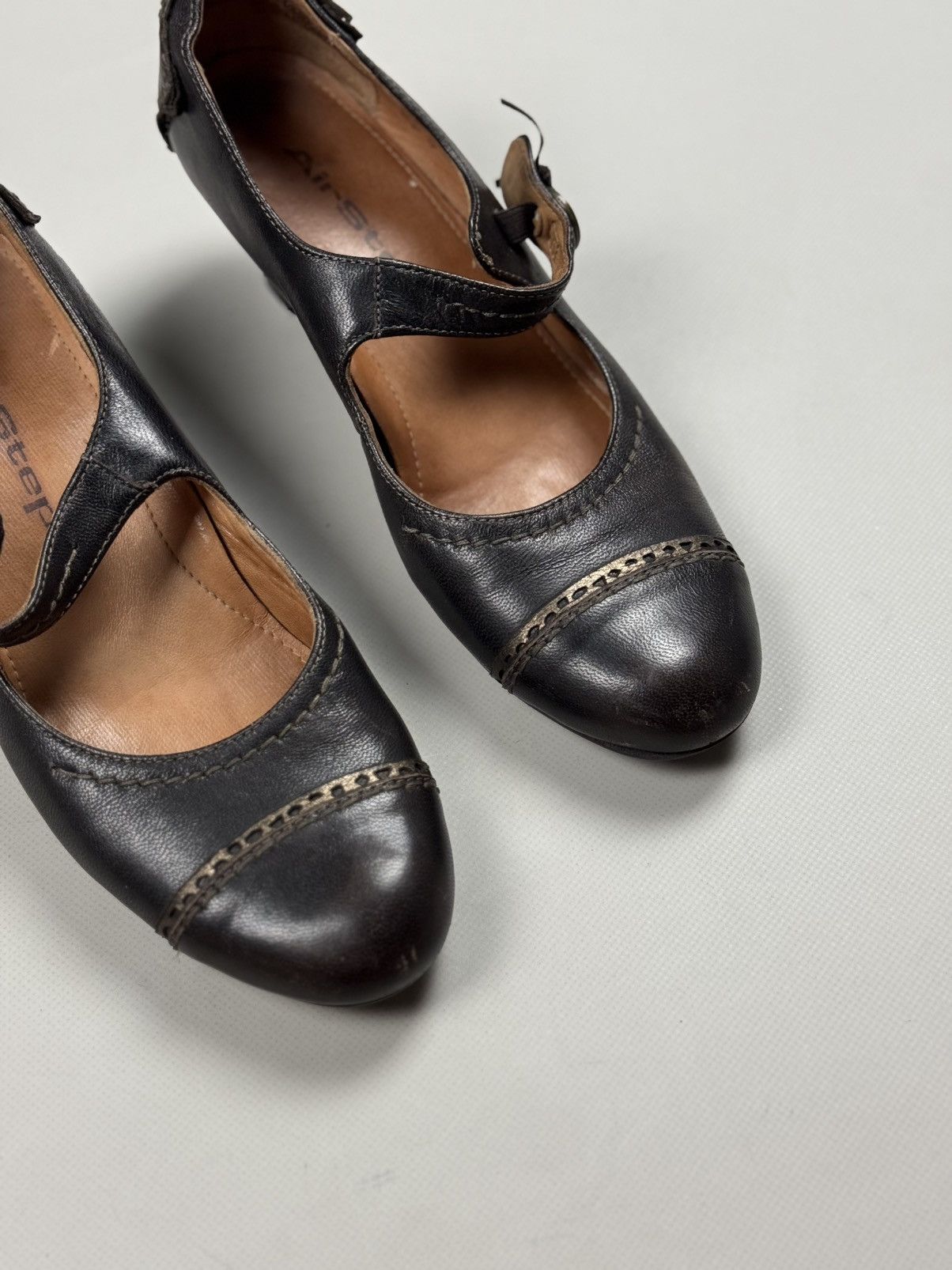 A.S.98 × Vintage Airstep Vintage Avant-Garde Ladies Leather Heeled Shoes Size US 8 / IT 38 - 5 Thumbnail