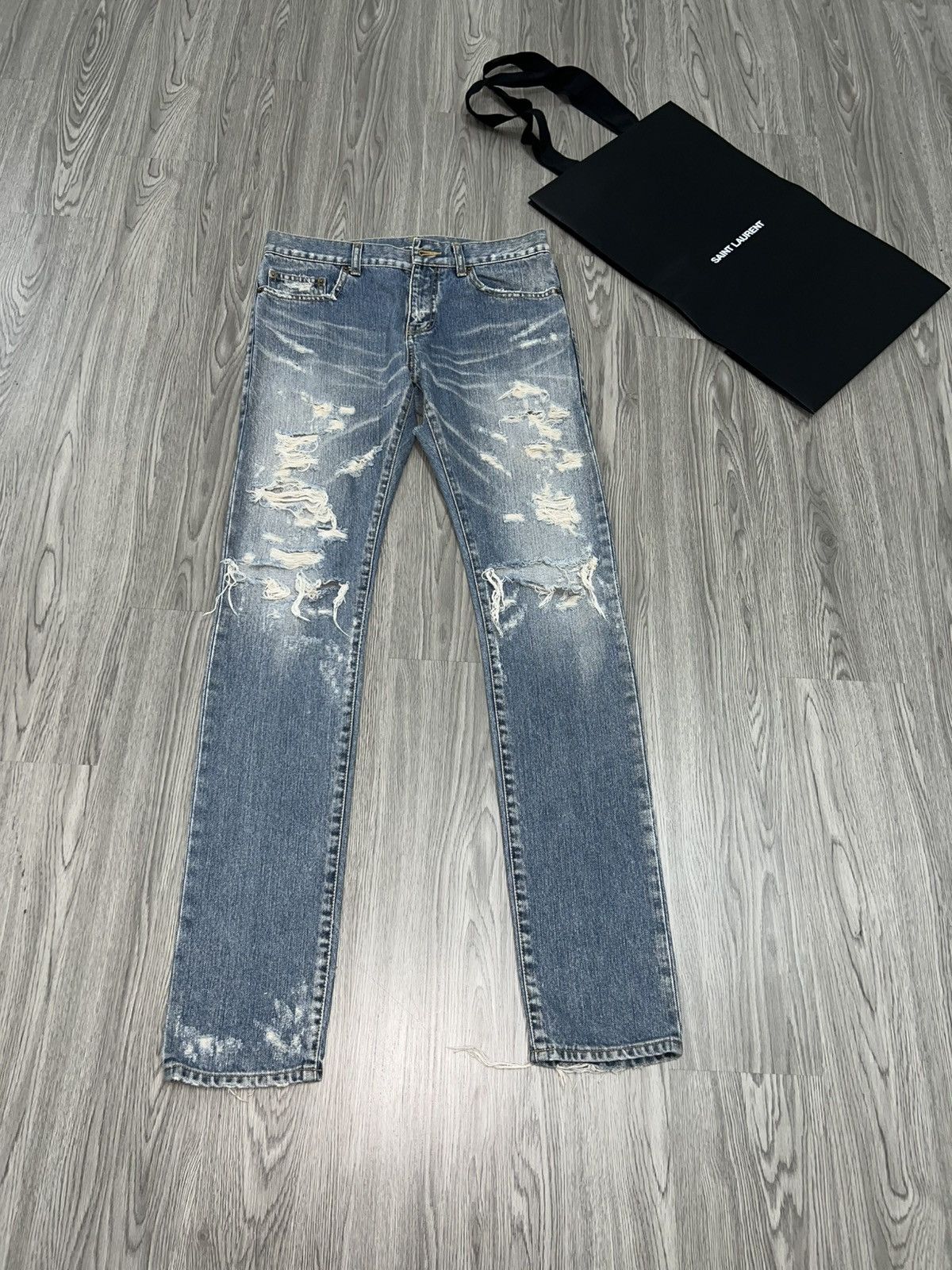 Hedi Slimane Saint Laurent Big Crash Denim Jeans Fw13 Size US 30 / EU 46 - 1 Thumbnail
