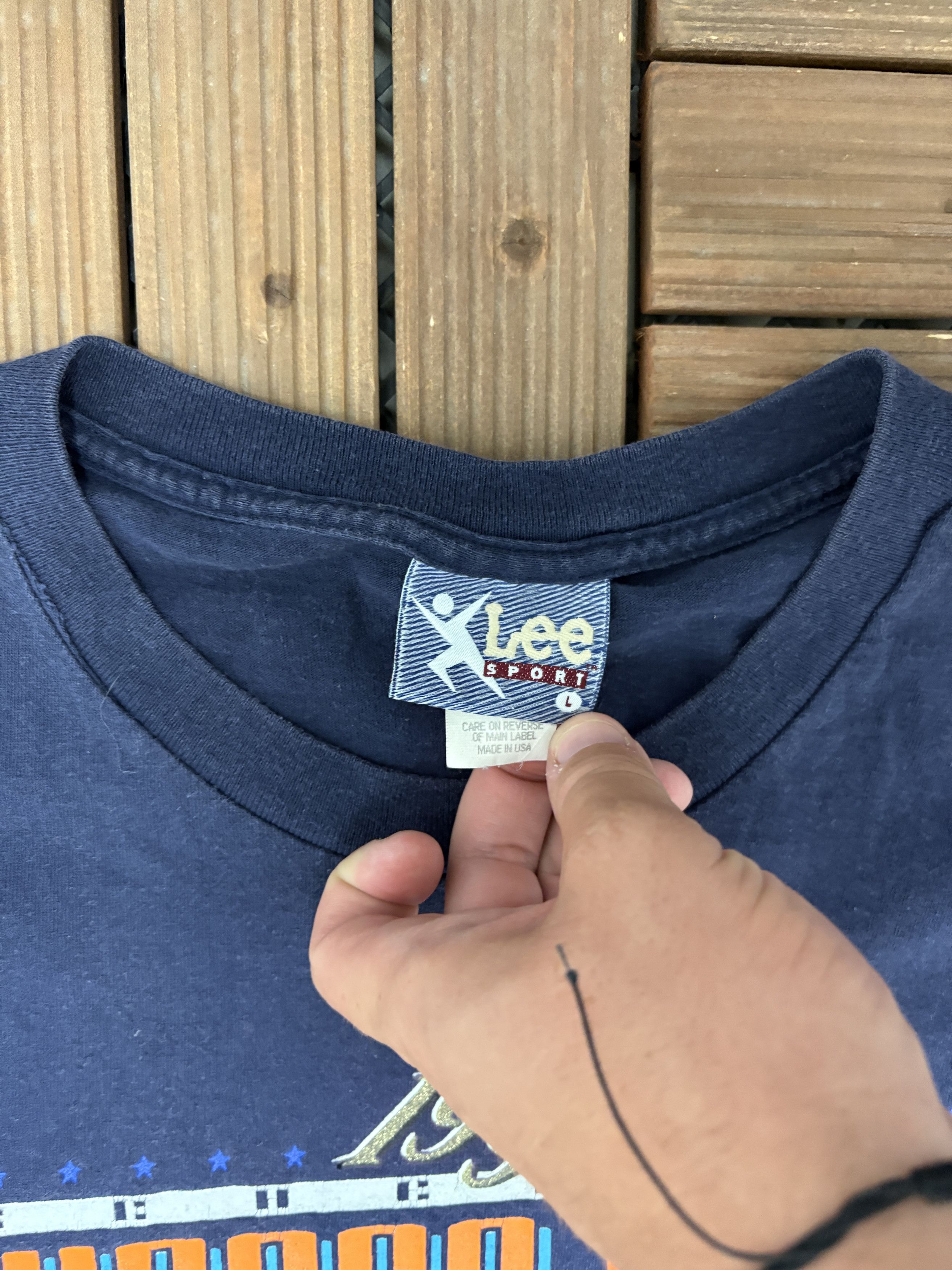 Vintage Chicago Bears 1996 Schedule Vintage Blue T-Shirt Tee Size US L / EU 52-54 / 3 - 7 Thumbnail