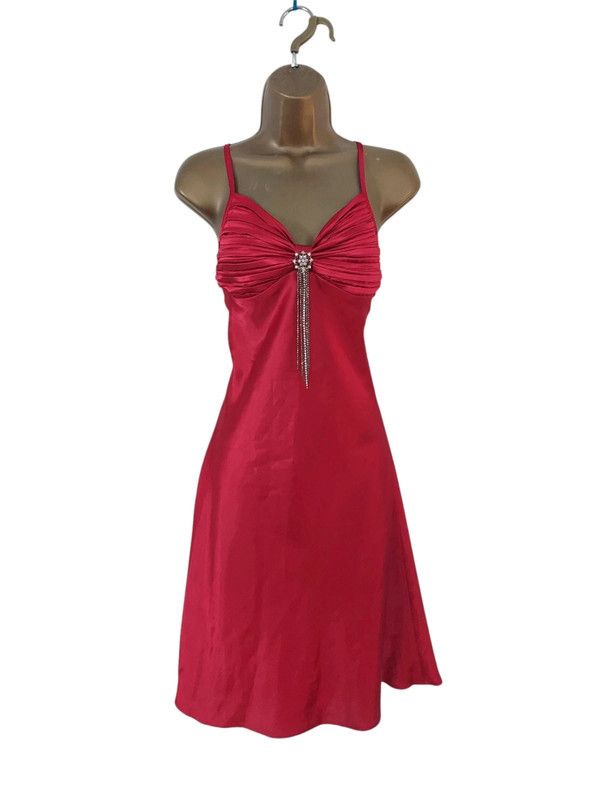 Vintage Vintage knee length satin dress Size S / US 4 / IT 40 - 1 Thumbnail