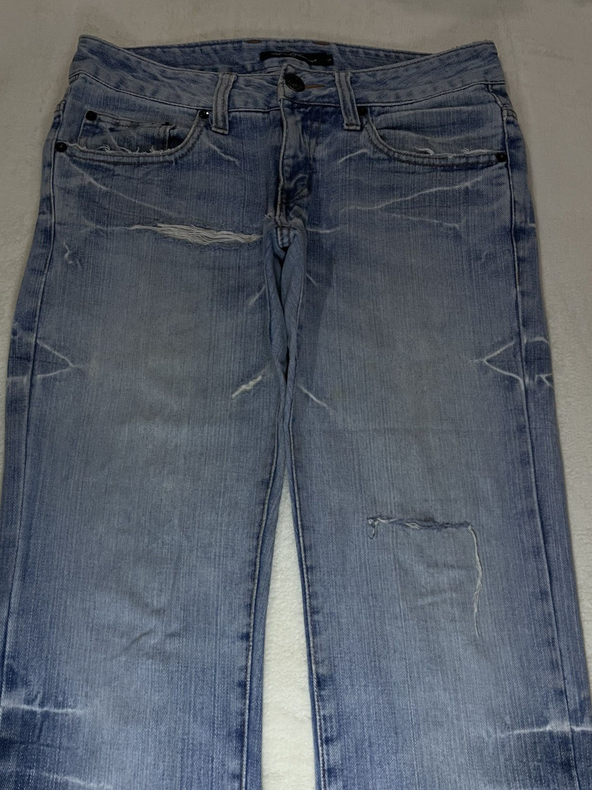 Japanese Brand Vintage Root Three Style Mudwash Distress Faded Denim Jeans Size US 32 / EU 48 - 2 Thumbnail
