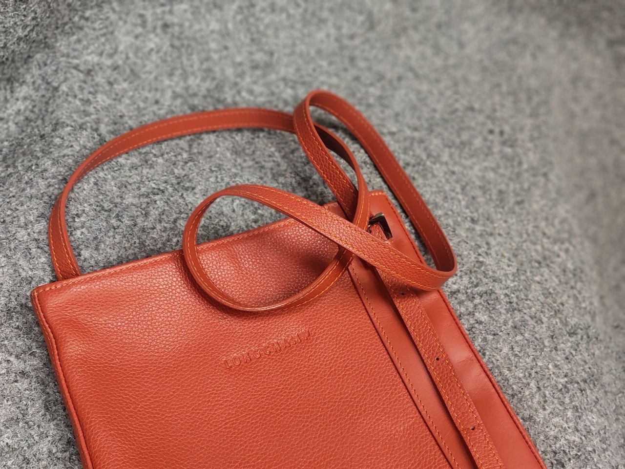Longchamp longchamp Design orange leather shoulder messenger Handbag Size ONE SIZE - 4 Thumbnail
