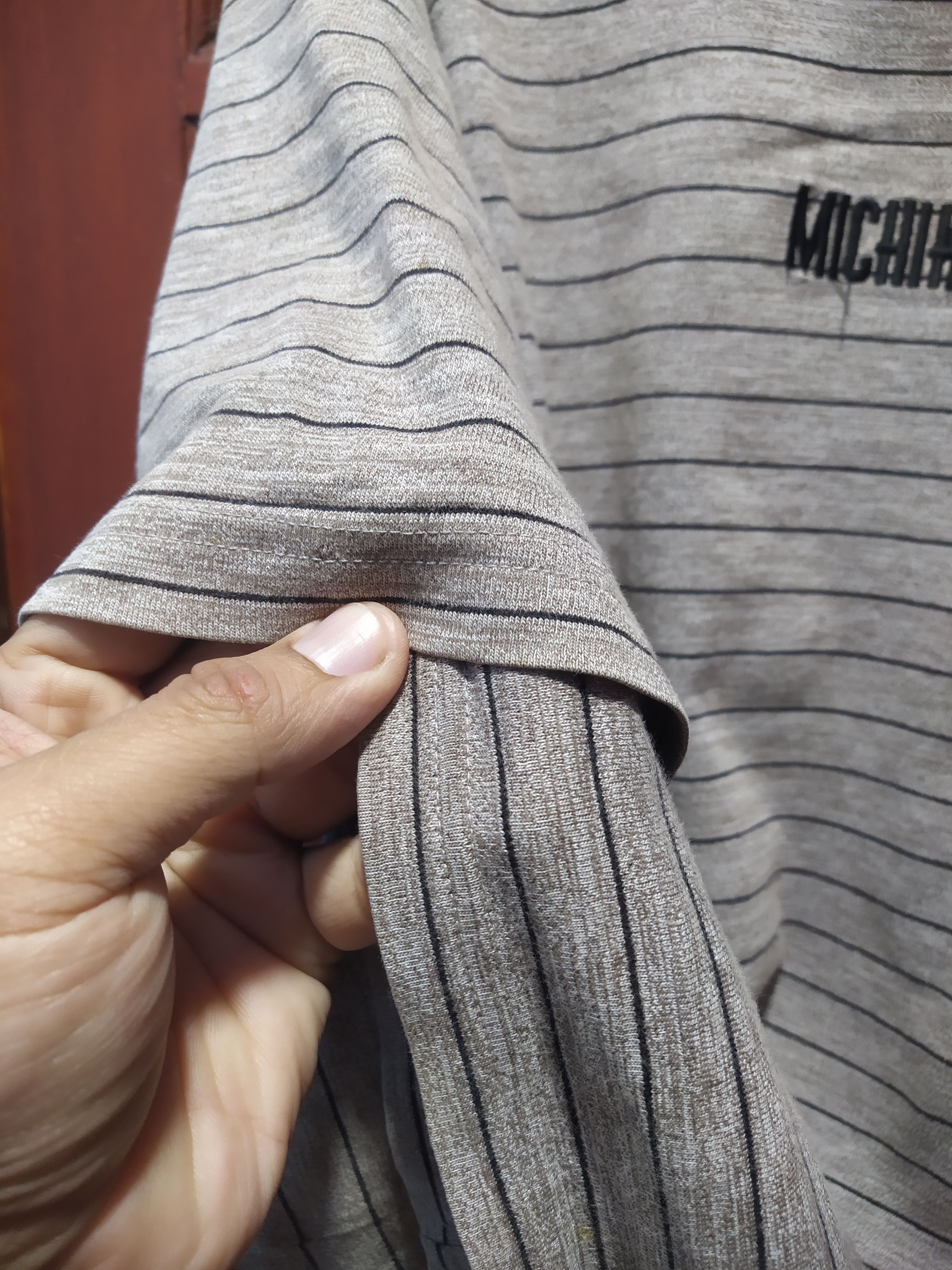Michiko Koshino London VINTAGE Michiko London Jeans Striped Ringer Tee Gray Black Size US L / EU 52-54 / 3 - 4 Thumbnail