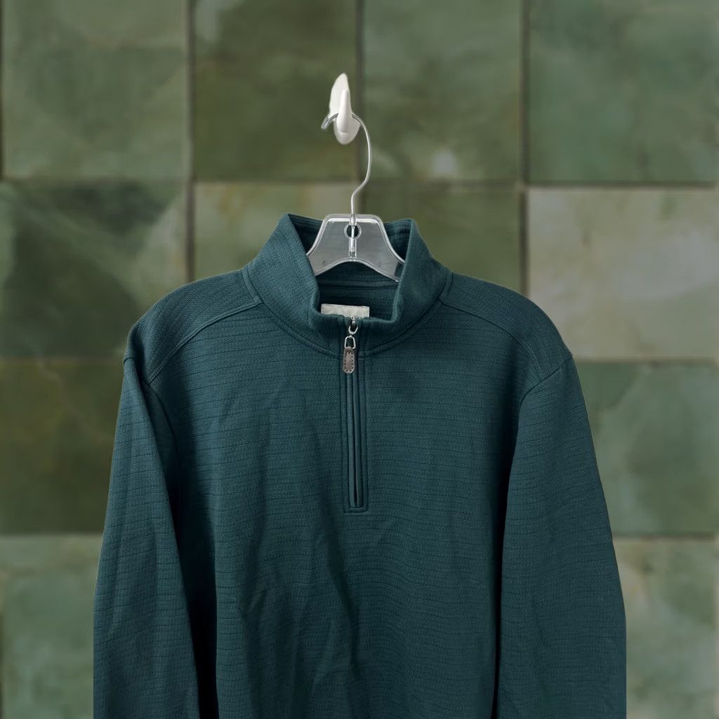 Tommy Bahama Tommy Bahama Sweater Shirt Mens M Forest Green 100% Pima Cotton Pullover L/S 1/4 Zip Mock Neck Logo Zipper All Seasons Casual Travel Size US M / EU 48-50 / 2 - 1 Thumbnail