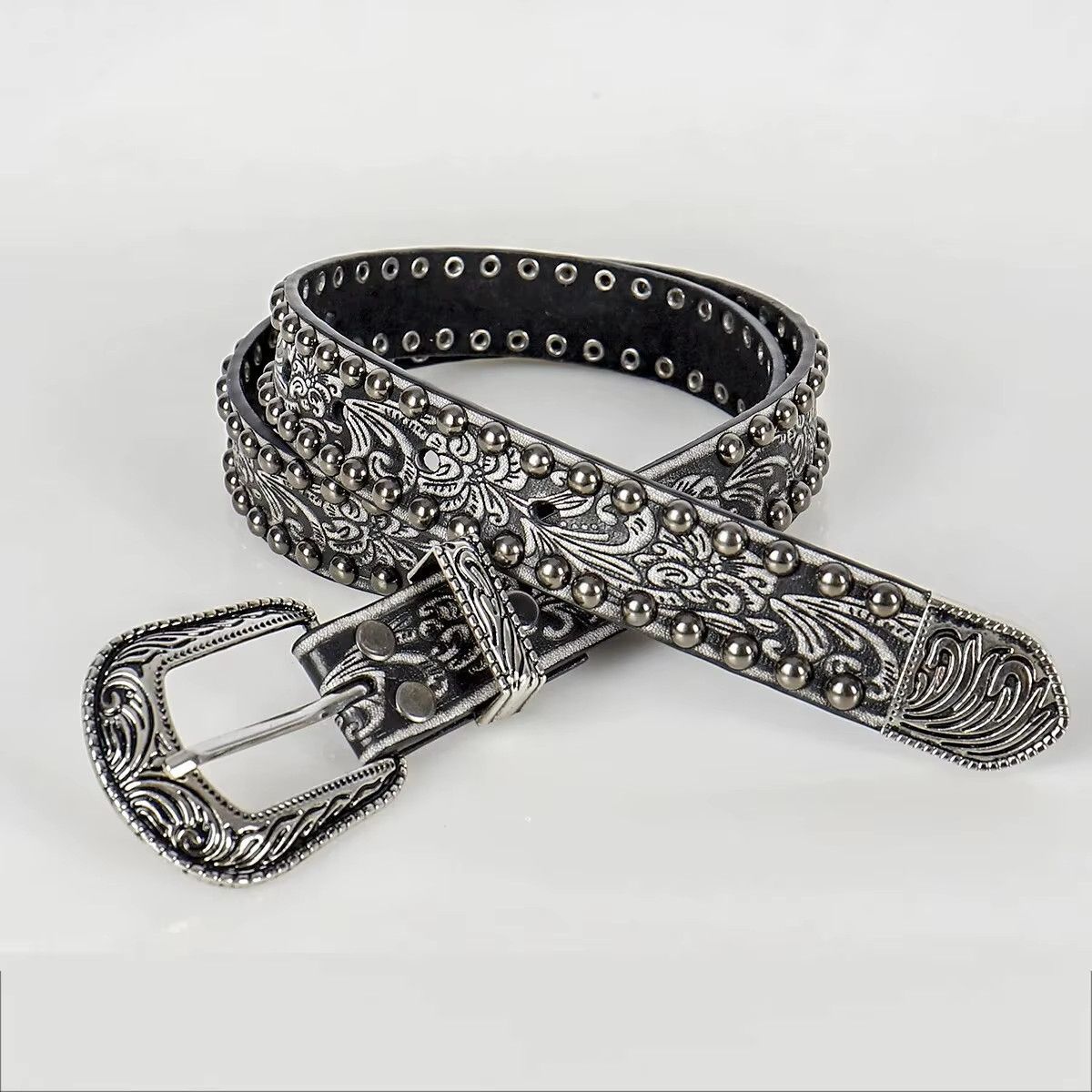 Jewelry Carved Alloy Needle Buckle Belt Size ONE SIZE - 3 Thumbnail