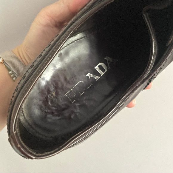 Prada Prada Brown Leather Wingtip Brogues Dress Shoes - 9.5 🇮🇹 Size US 9.5 / EU 42-43 - 7 Thumbnail