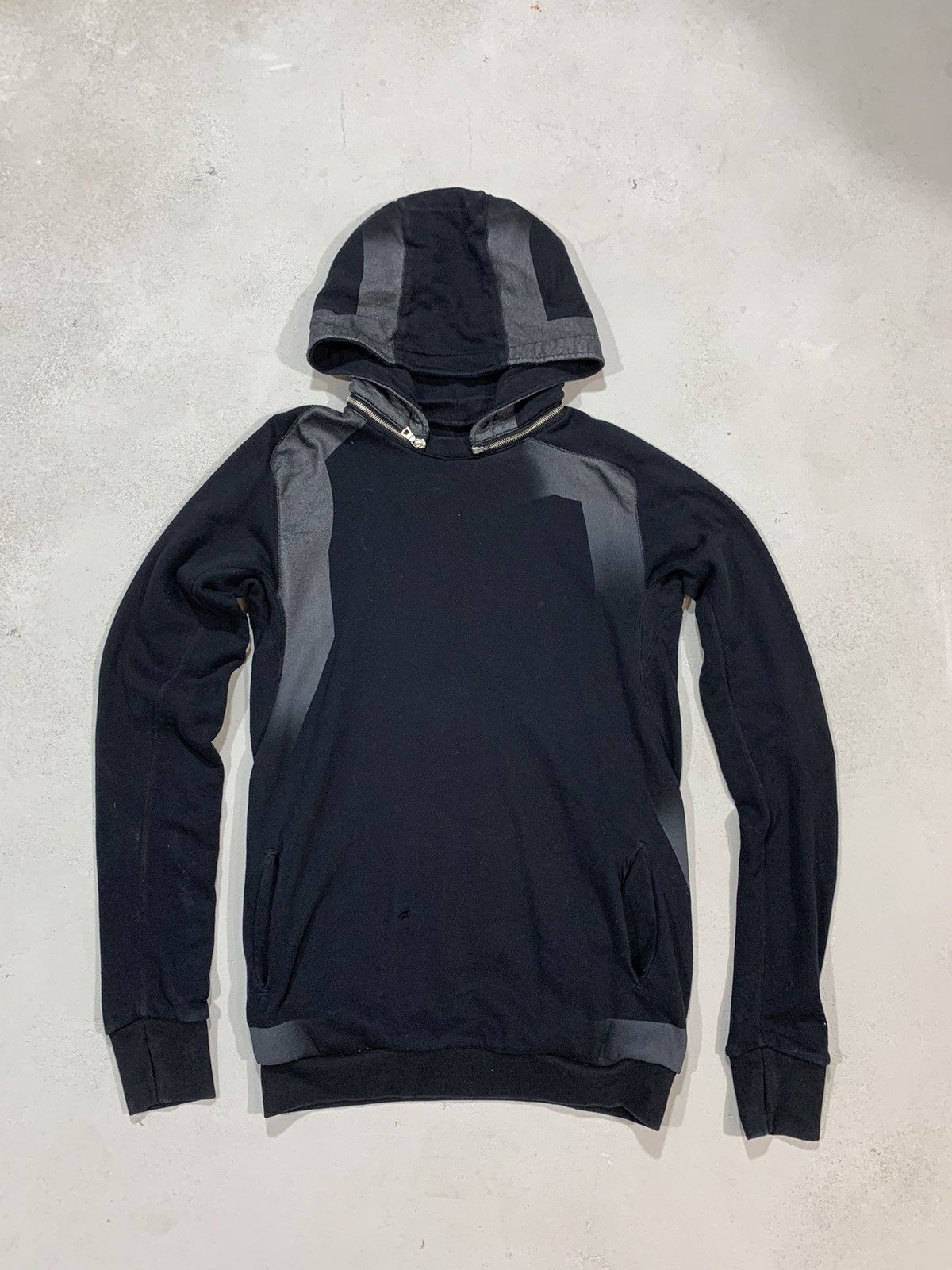image of 11 By Boris Bidjan Saberi Avant Garde Hoodie in Black, Men's (Size Medium)