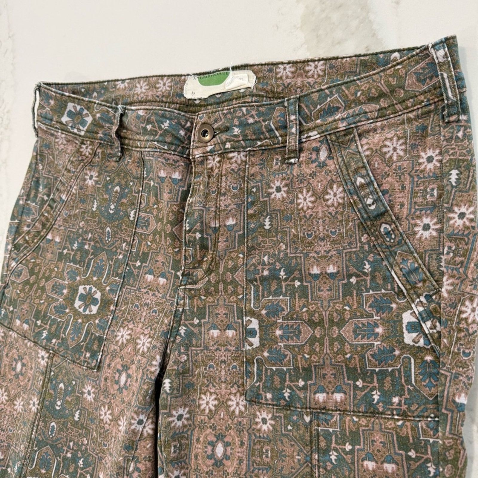 Anthropologie Anthropologie Cadet Slim Utility Pants Women’s 28 Tan Aztec Size 28" / US 6 / IT 42 - 4 Thumbnail