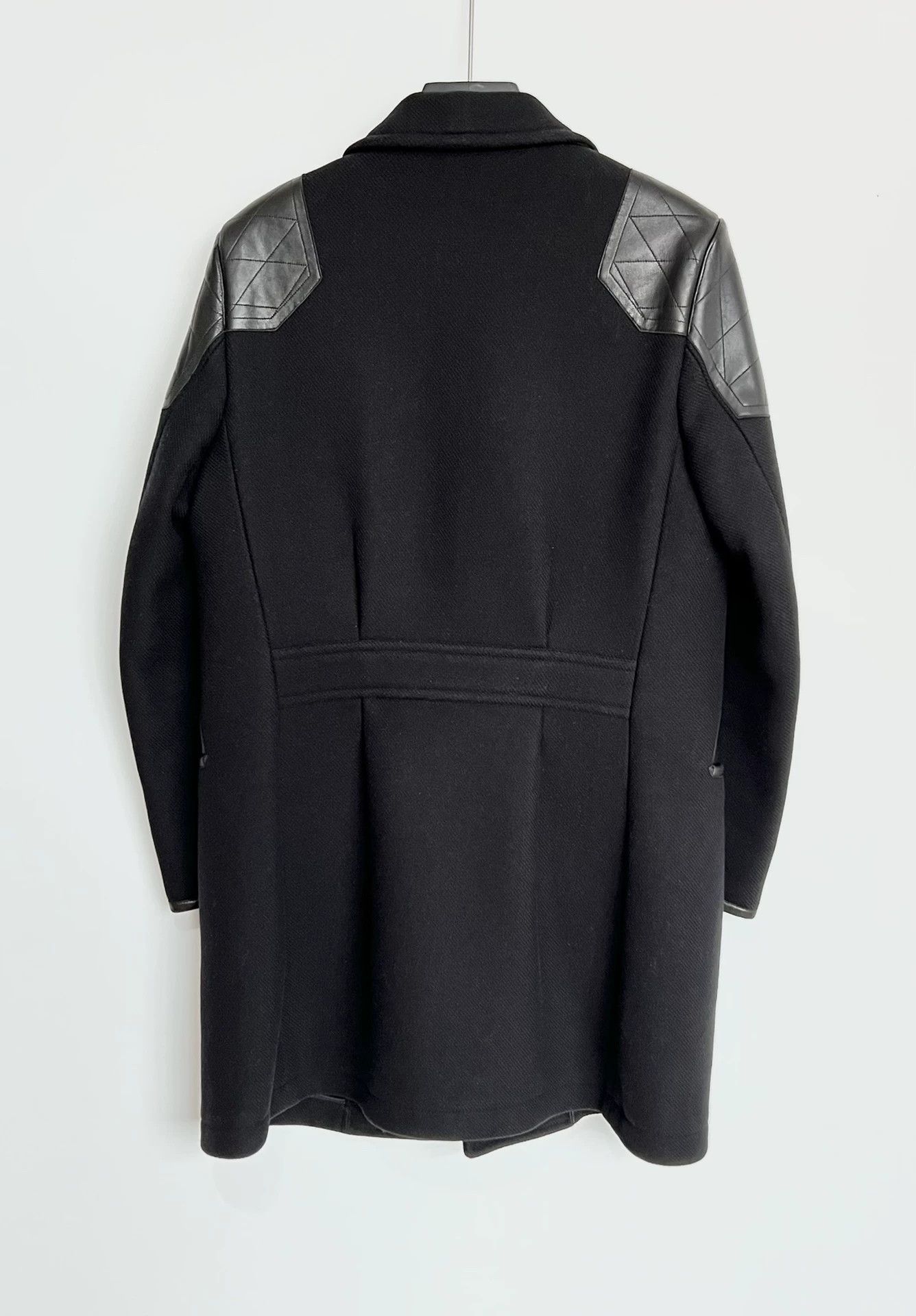Saint Laurent Paris Saint Laurent SLP Wool Leather Trim Double-Breasted Coat 46 Size US S / EU 44-46 / 1 - 5 Thumbnail