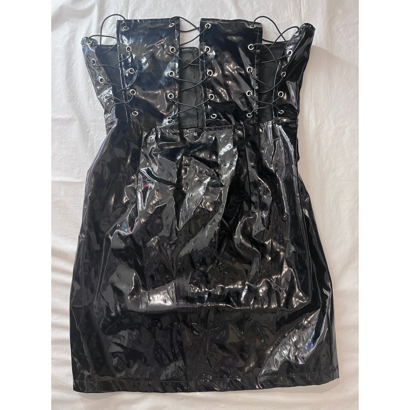 Other Pretty Little Thing Bodycon Mini Black vinyl Dress Size: 6 Size M / US 6-8 / IT 42-44 - 4 Thumbnail