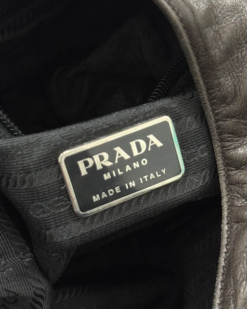 Prada Prada Brown Leather Hobo Shoulder Bag Size ONE SIZE - 10 Thumbnail