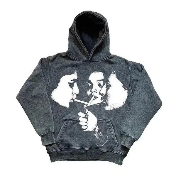VIBE Y2K American Style Hoodies Sweatshirt Korean Loose Paired Size US L / EU 52-54 / 3 - 4 Thumbnail