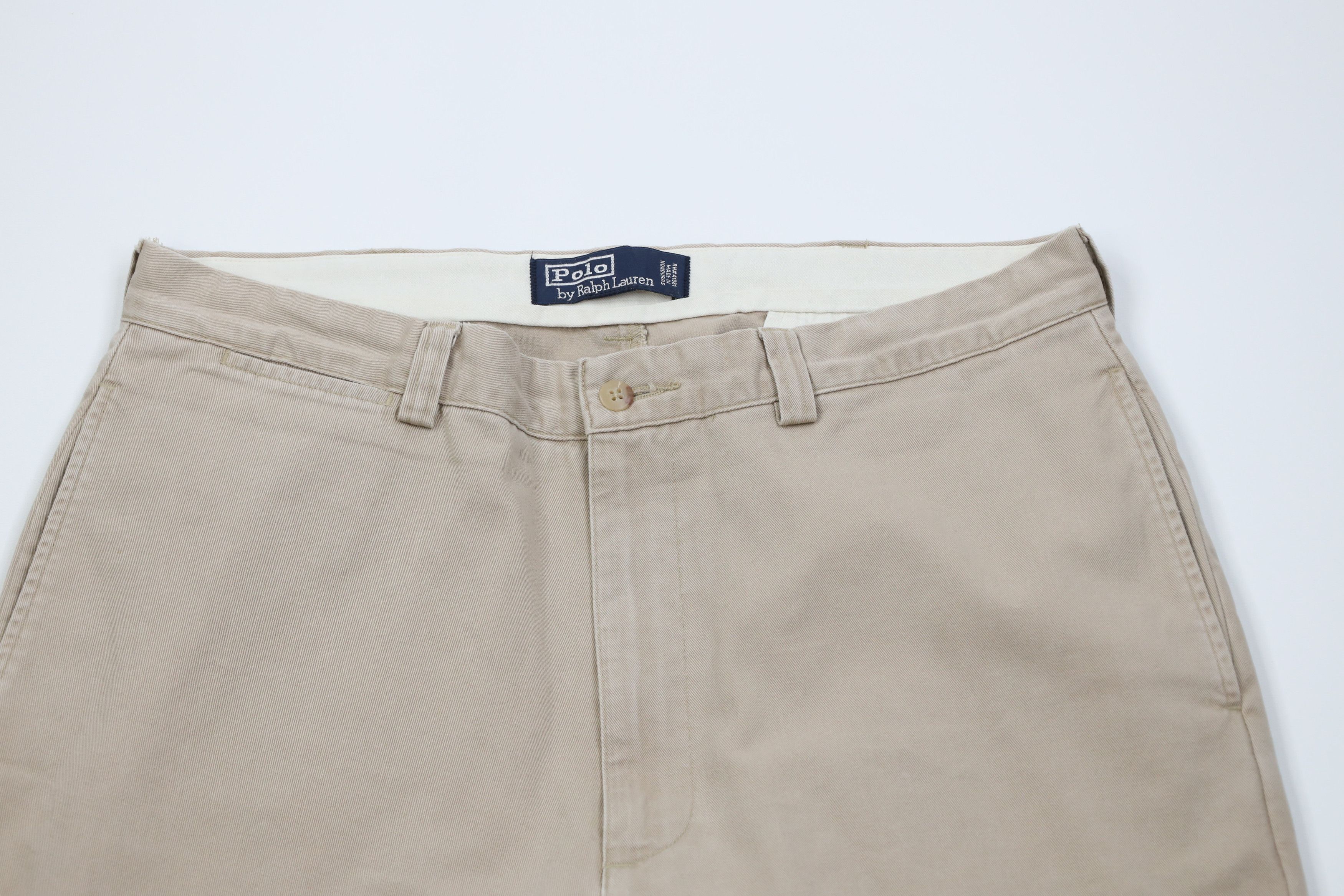 Ralph Lauren Vintage 90s Ralph Lauren Wide Leg Chino Pants Beige Cotton Size US 34 / EU 50 - 2 Thumbnail