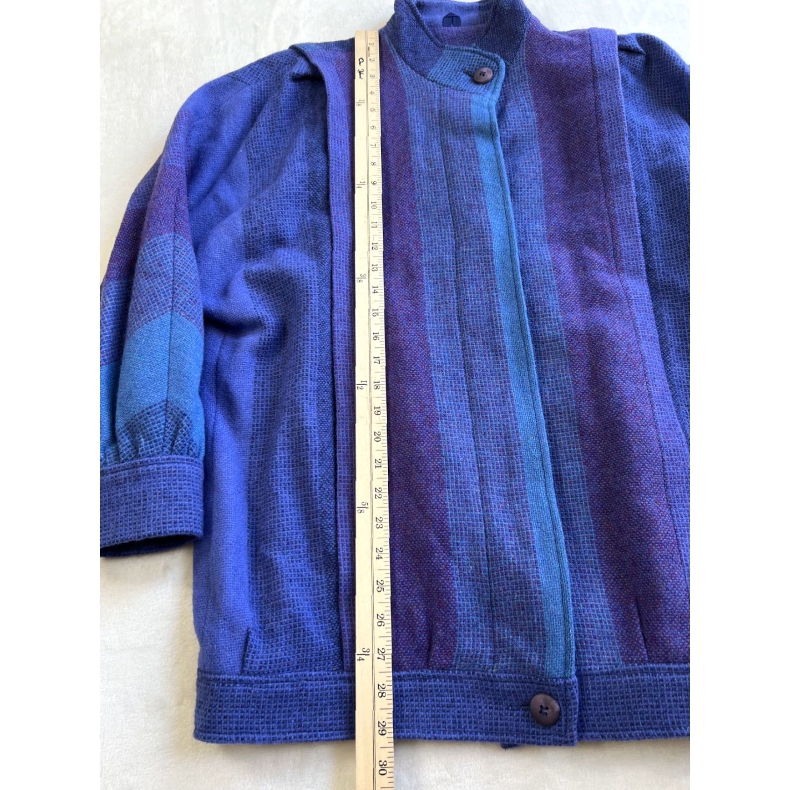 Vintage VINTAGE Avoca Ireland Jacket Women's Medium Blue Pure Wool Coat Jacket Size M / US 6-8 / IT 42-44 - 2 Thumbnail