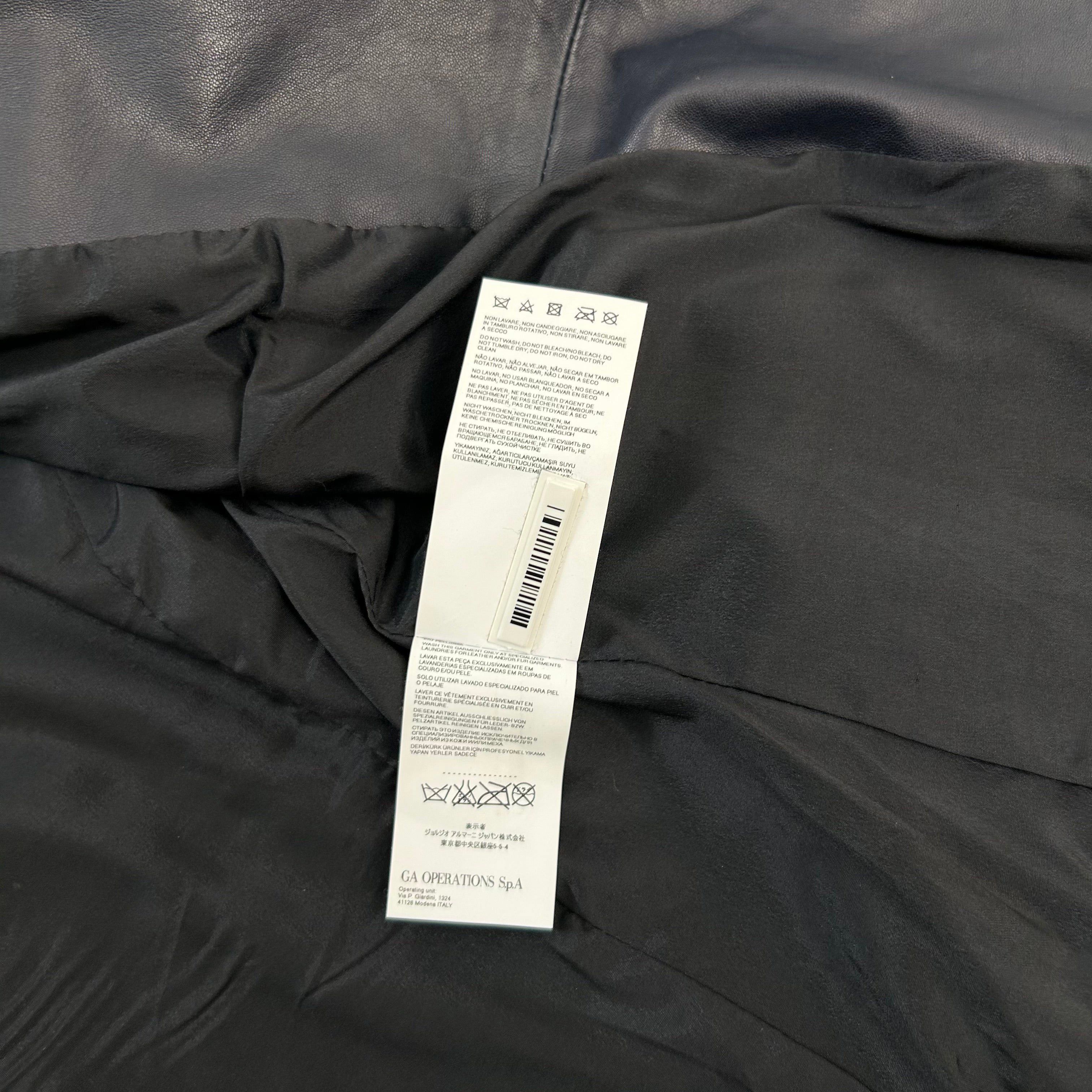 Armani Armani Jeans Leather Navy Percecto Jacket Size US XS / EU 42 / 0 - 7 Thumbnail