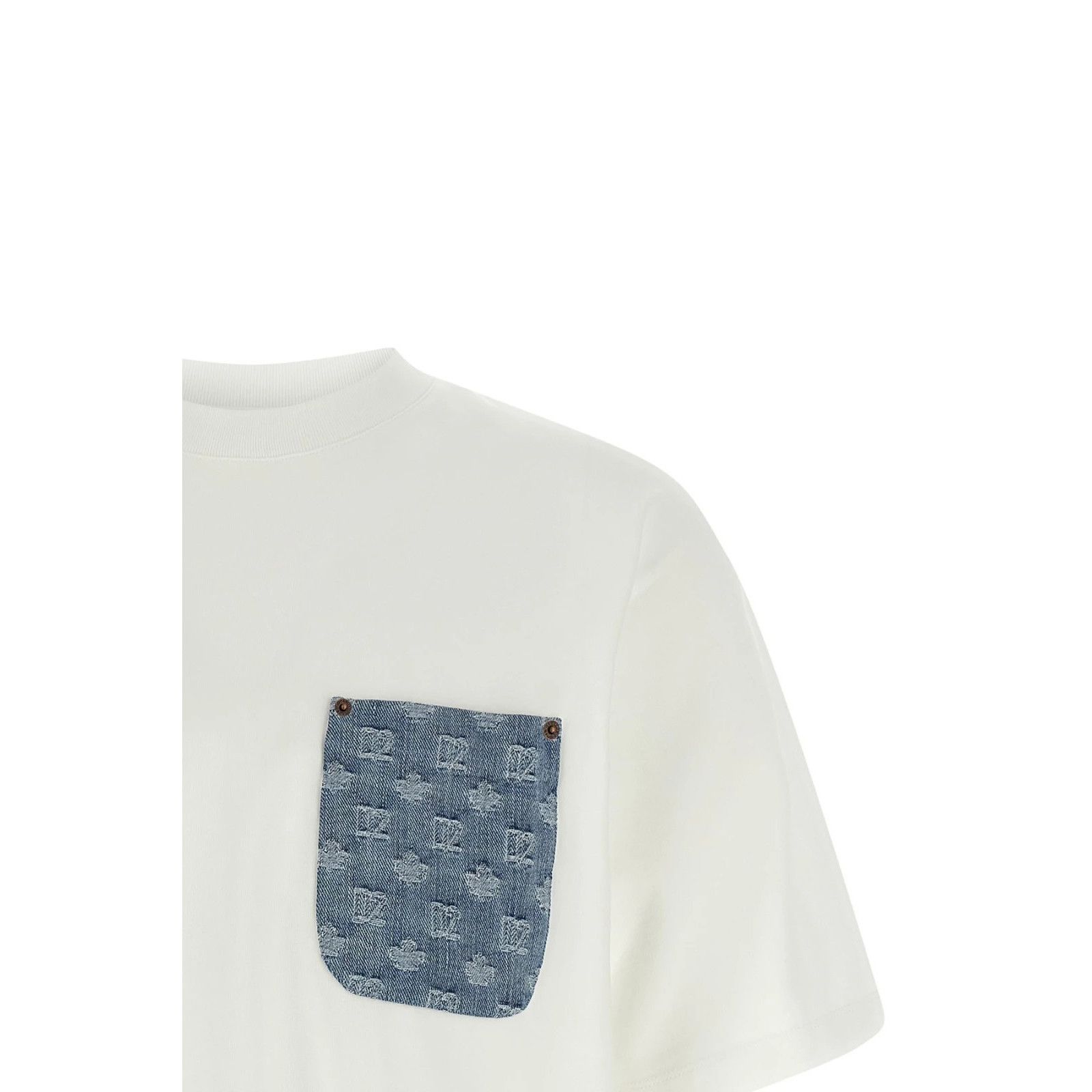 Dsquared2 DSQUARED2 Jacquard Pocket White T Shirt New & Authentic (Men Size US XXL / EU 58 / 5 - 4 Thumbnail
