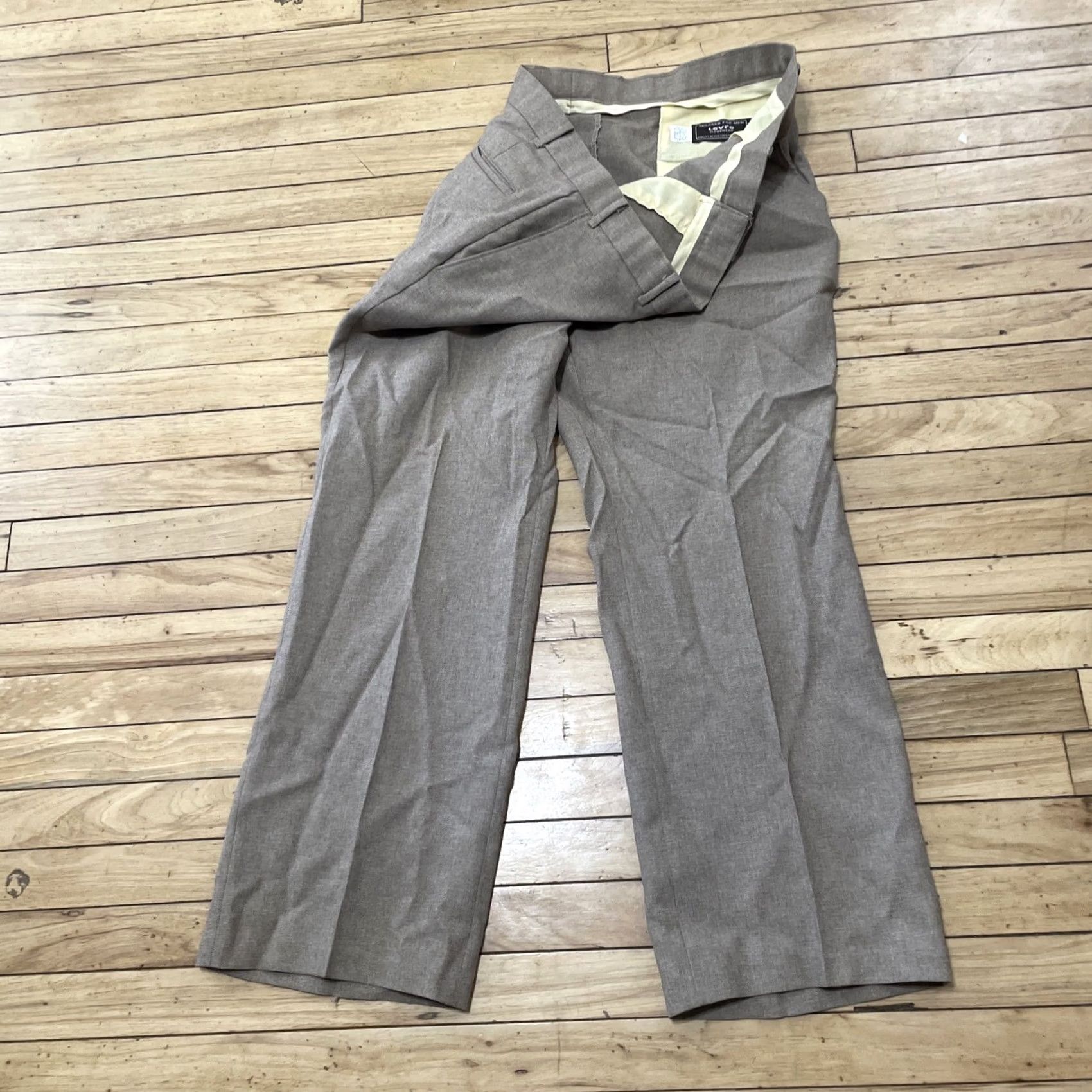 Levi's VINTAGE Levi's Action Slacks Pants Men 40x28 Brown STA-PREST Flat Wide Trousers Karriere Size US 36 / EU 52 - 3 Thumbnail