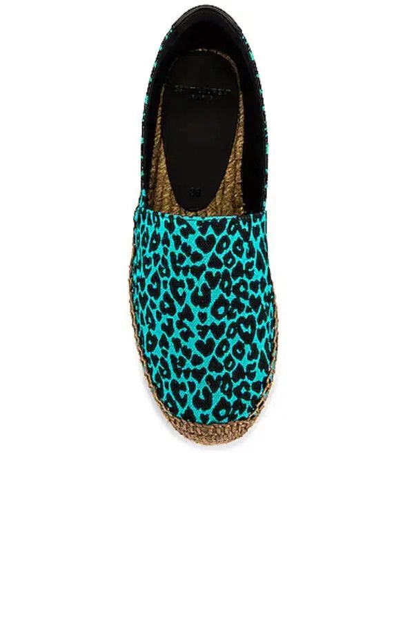Saint Laurent Paris o1s1wg110126 605951 Espadrilles in Aqua Blue & Black Size US 8 / EU 41 - 4 Thumbnail