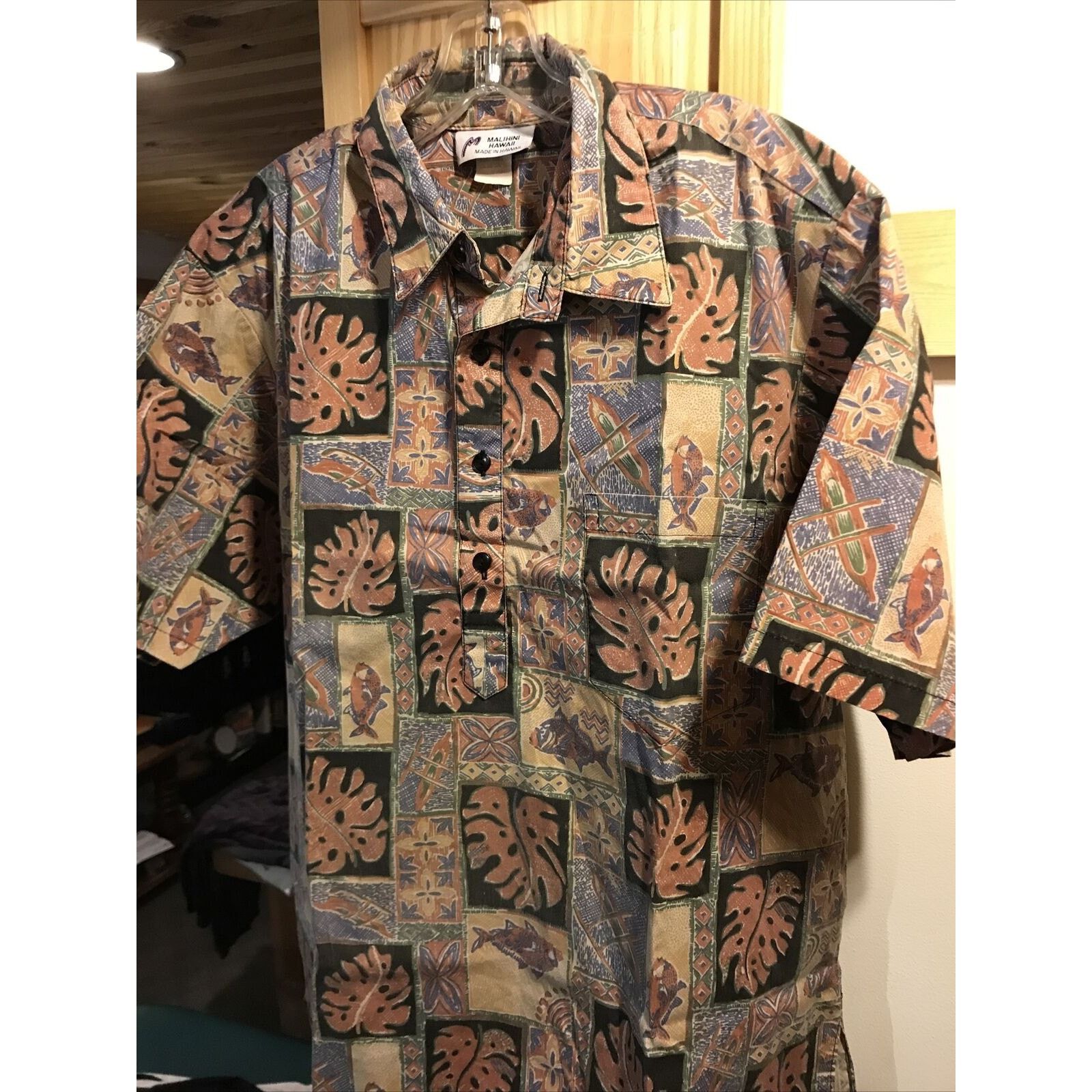 Other Malihini Vintage Men’s L orange Floral Button Hawaiian Shirt Size US L / EU 52-54 / 3 - 8 Thumbnail