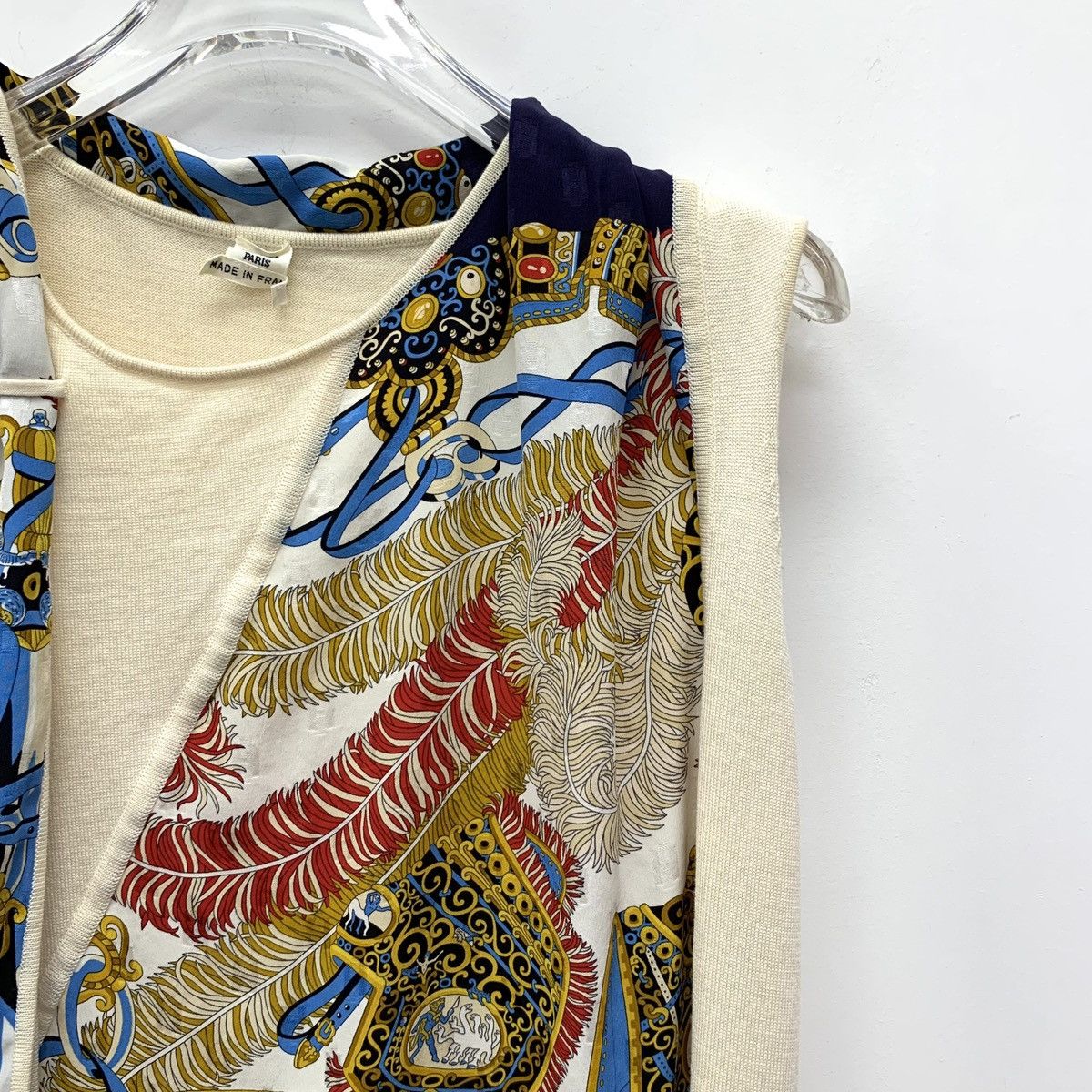 Hermes Hermes Colorblocked Floral Printed Wool Sleeveless Dress Size XS / US 0-2 / IT 36-38 - 3 Thumbnail