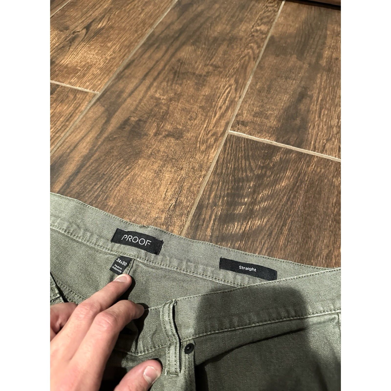 Vintage Proof Huckberry Green Straight Five Pocket Jeans Men's Size 34x29 Size US 34 / EU 50 - 5 Thumbnail