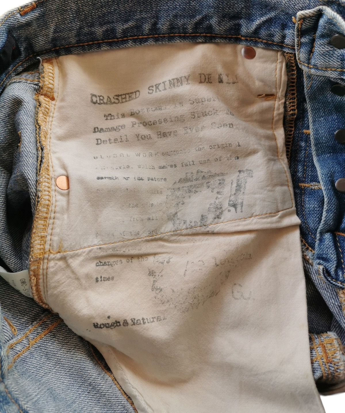 Global Work Crashed Skinny Denim Size US 31 - 9 Thumbnail