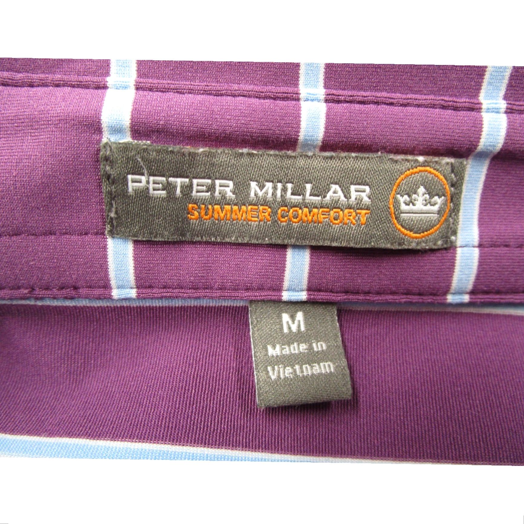 Peter Millar Peter Millar Summer Comfort Polo Shirt Mens M Purple Striped Exmoor CC Golf Size US M / EU 48-50 / 2 - 3 Thumbnail