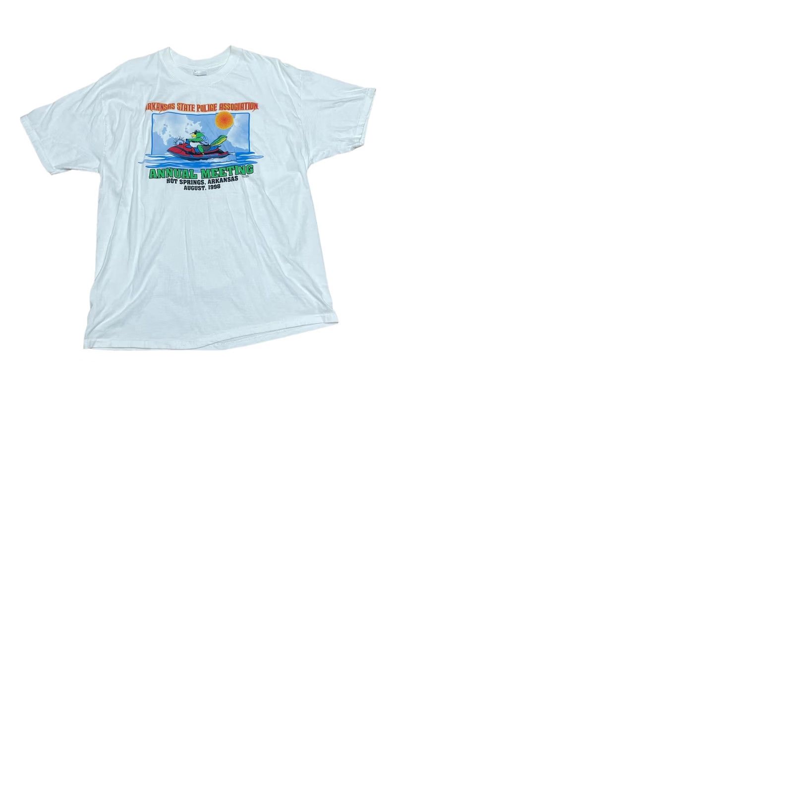 Hanes VINTAGE Hanes Beefy-T Arkansas Police White T-Shirt Men’s 90s Short Sleeve XL White Size US XL / EU 56 / 4 - 9 Thumbnail
