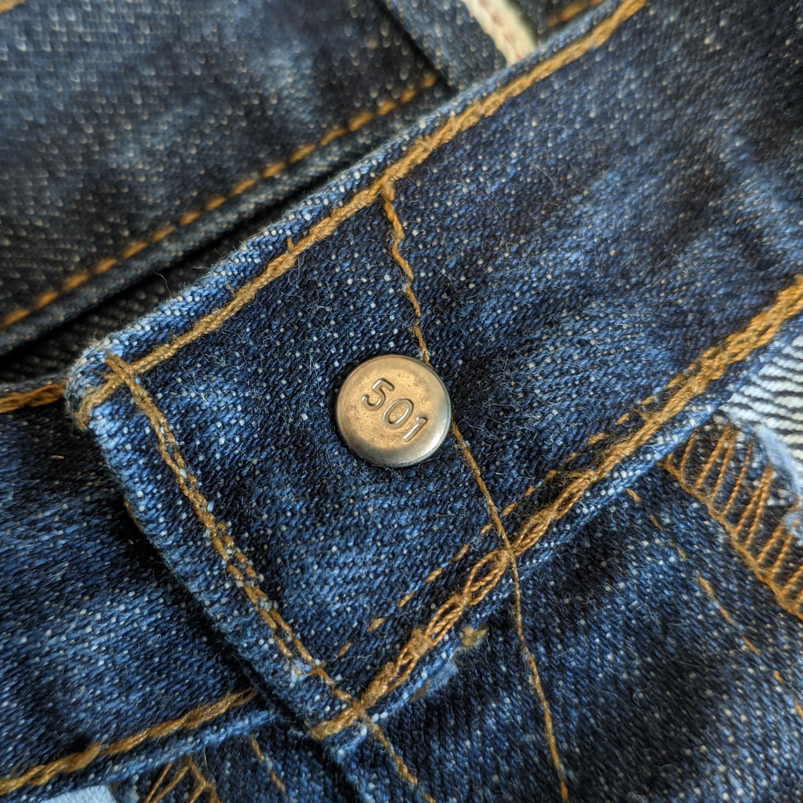 Levi's VTG 90 LEVI'S 501XX Big E Selvedge Denim Jeans Logo Pocket Size US 30 / EU 46 - 18 Thumbnail