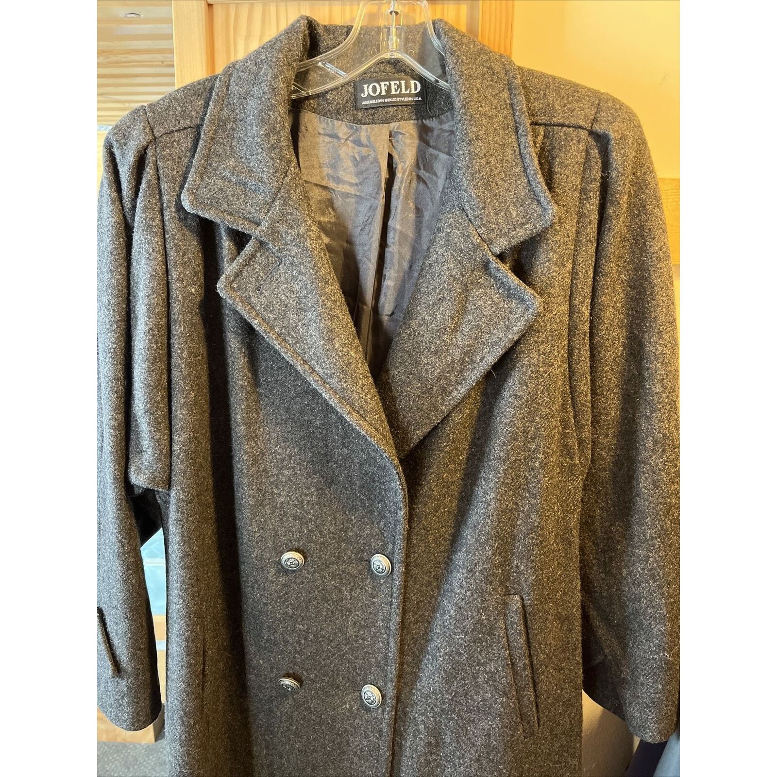 Other Jofeld Vintage Women’s Gray Wool Nylon Button Coat Sz 22x45 Size L / US 10 / IT 46 - 2 Thumbnail