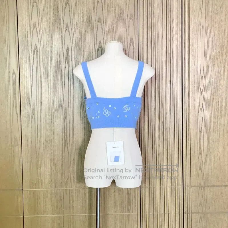 Chanel Chanel Summer Blue Crop Top with Embroidery . Size S / US 4 / IT 40 - 2 Thumbnail
