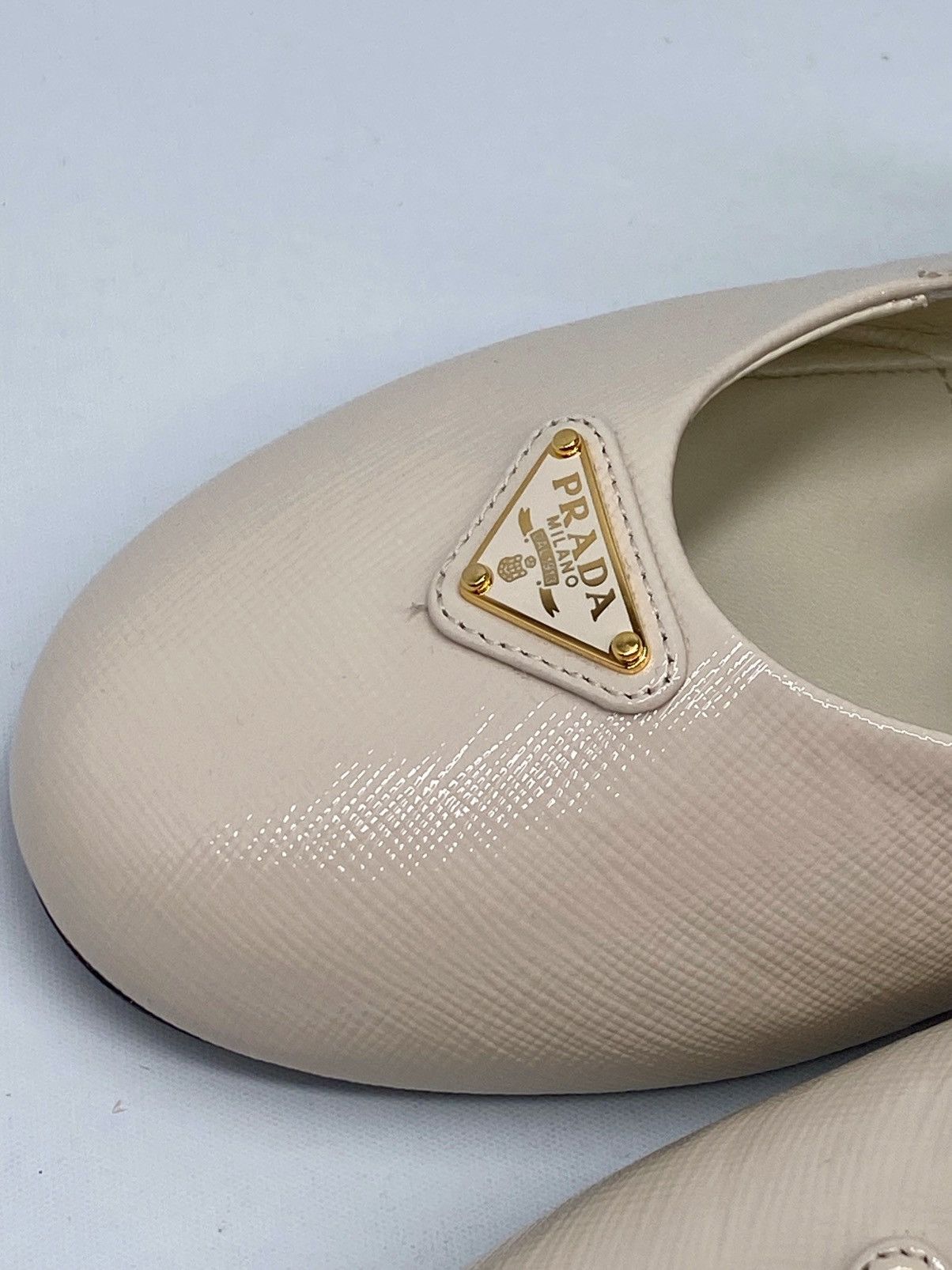 Prada Prada Leather Double-Strap Triangle Logo Ballerina Flats Size US 6 / IT 36 - 9 Thumbnail