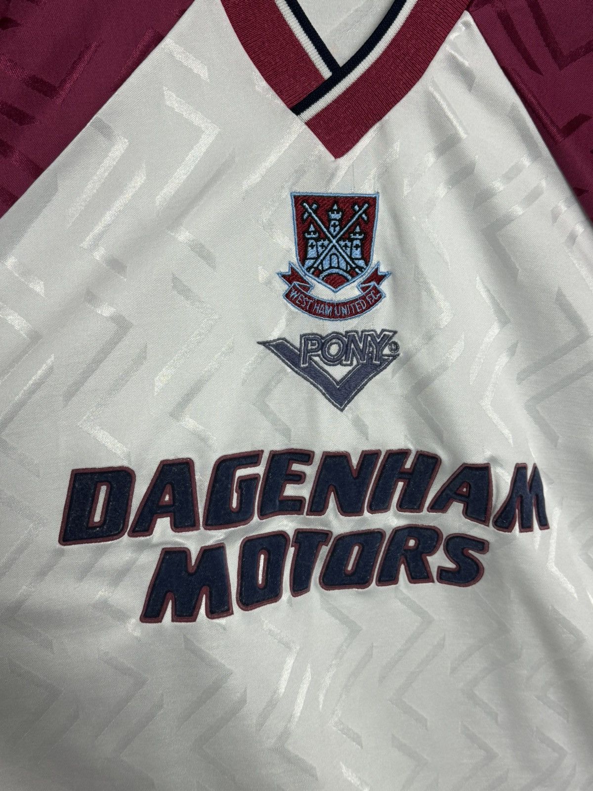 PONY West Ham United 94/96 MATCH WORN Third Football Jersey Size US XL / EU 56 / 4 - 3 Thumbnail