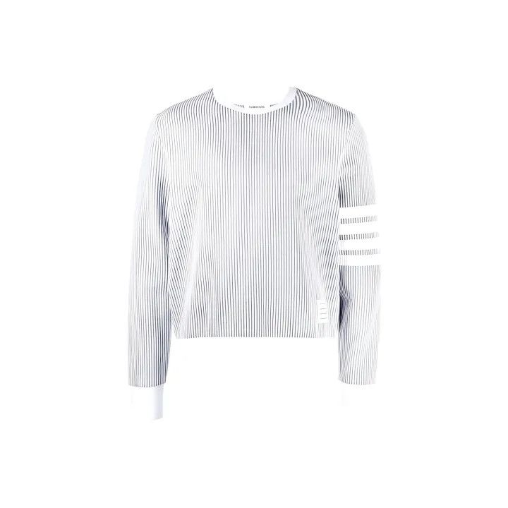 Thom Browne Thom Browne Classic Striped Crew Sweatshirt 0079 Size US M / EU 48-50 / 2 - 1 Thumbnail