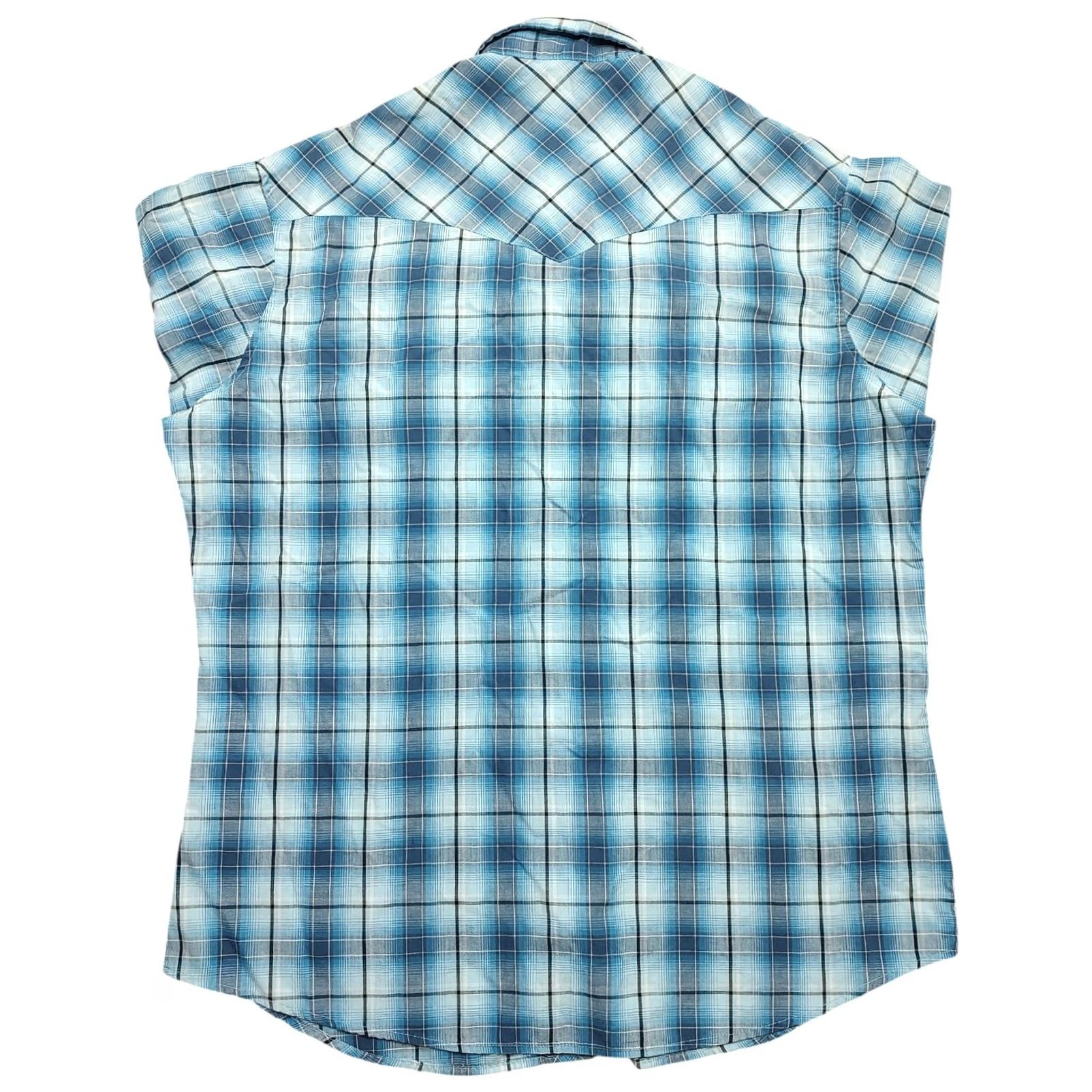 Wrangler Wrangler Shirt Mens XL Blue Plaid Pearl Snap Sawtooth Western Rodeo Cowboy Retro Button-Up Long Sleeve Size US XL / EU 56 / 4 - 3 Thumbnail