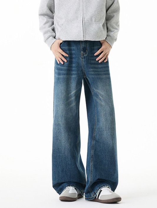 Japanese Brand American retro Cleanfit distressed straight washed jeans Size US 32 / EU 48 - 2 Thumbnail