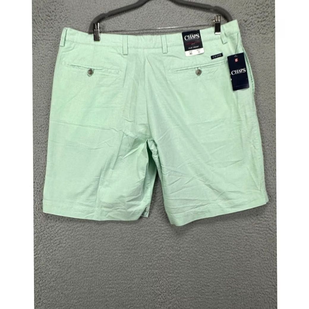 Chaps Chaps Shorts Men 40X10 Mint Green Oxford Cloth Khaki Chino Flat Front Pocket NEW Size US 40 / EU 56 - 2 Thumbnail