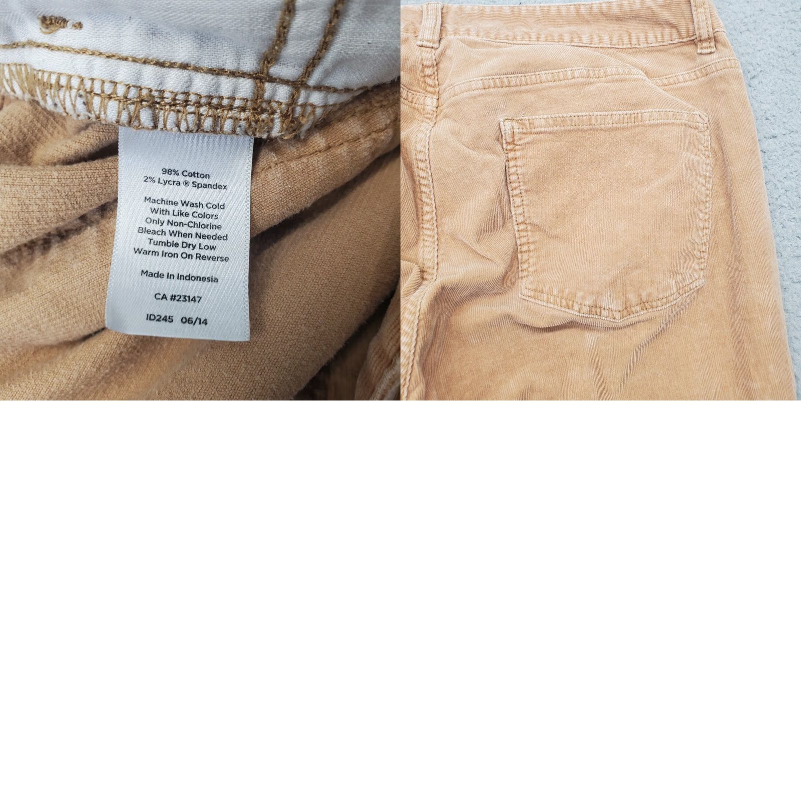 Talbots Talbots Womens 18L Corduroy Pants Brown Pockets Curvy Stretch Straight Leg Casual Pants Mens? Size 40" / US 18 - 8 Thumbnail