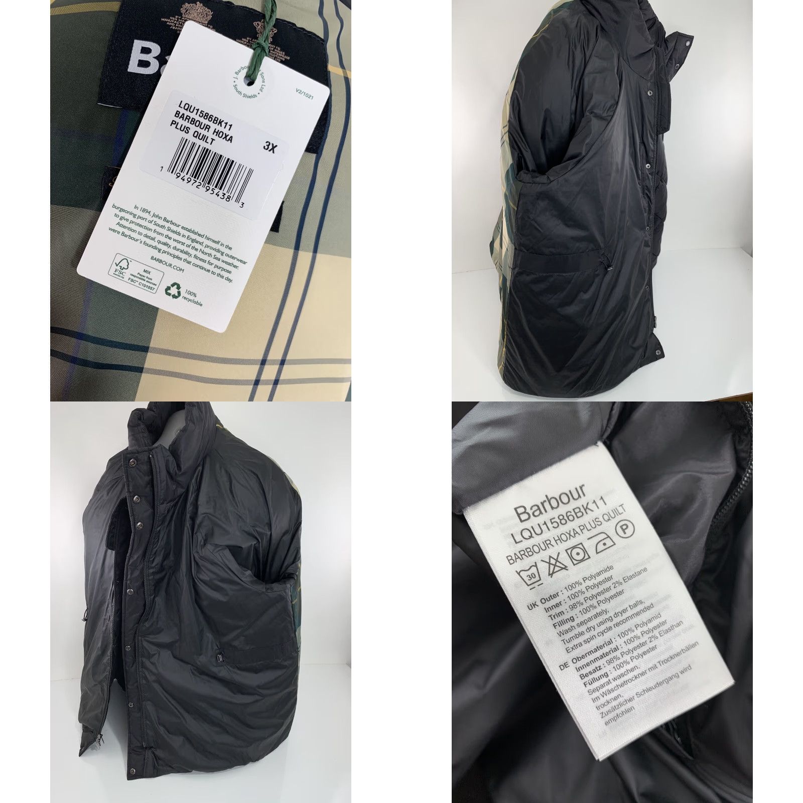Barbour BARBOUR HOXA PLUS QUILT Jacket Womens 3XL BlackPO Nylon Barbour HOXA Plus Quilt Jacket Womens 3XL Black Size XXL / US 16-18 / IT 52-54 - 8 Thumbnail